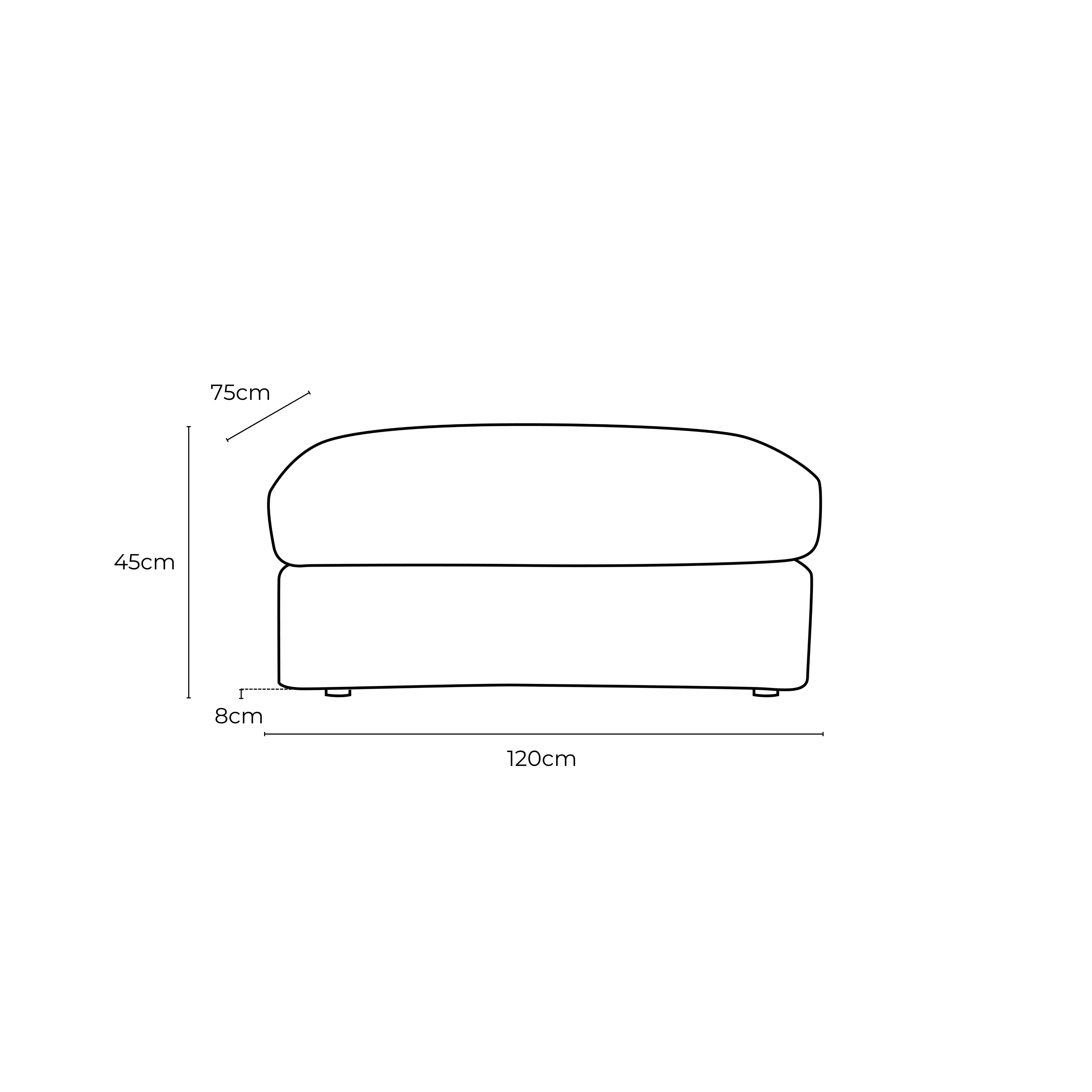 Janson Vogue Velvet Large Ottoman