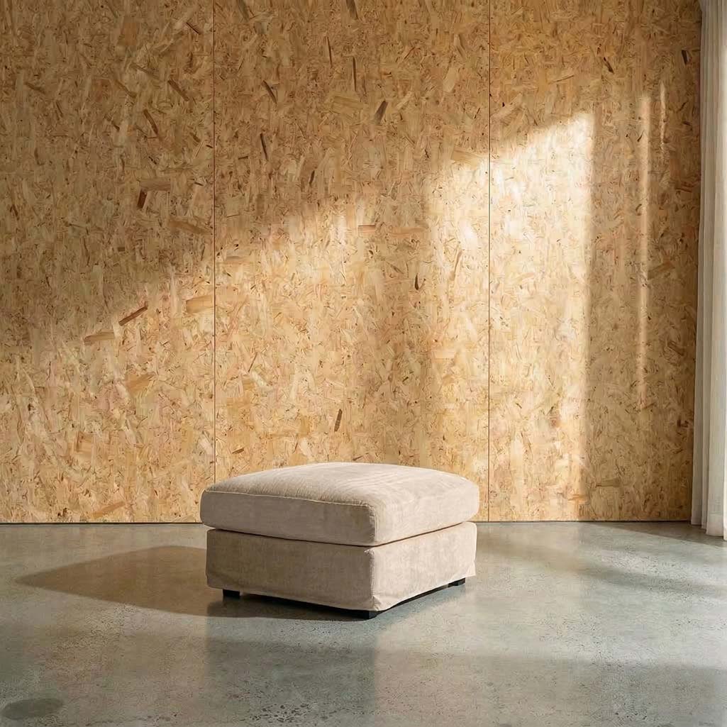 Janson Vogue Velvet Small Ottoman in Vogue Cream | The Drop