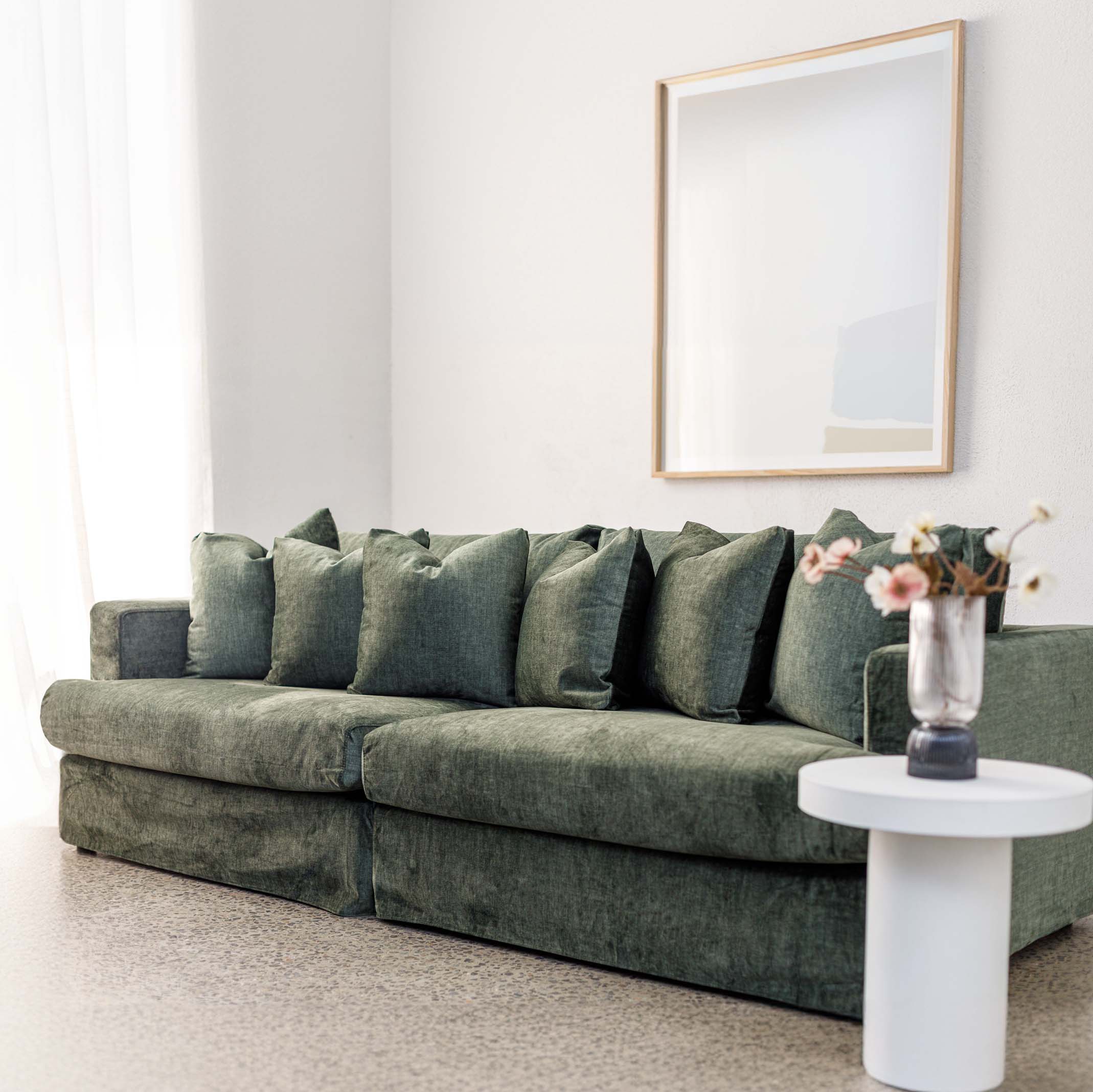 Janson Vogue Velvet 4 Seat Sofa in Vogue Moss Online Warehouse Sale