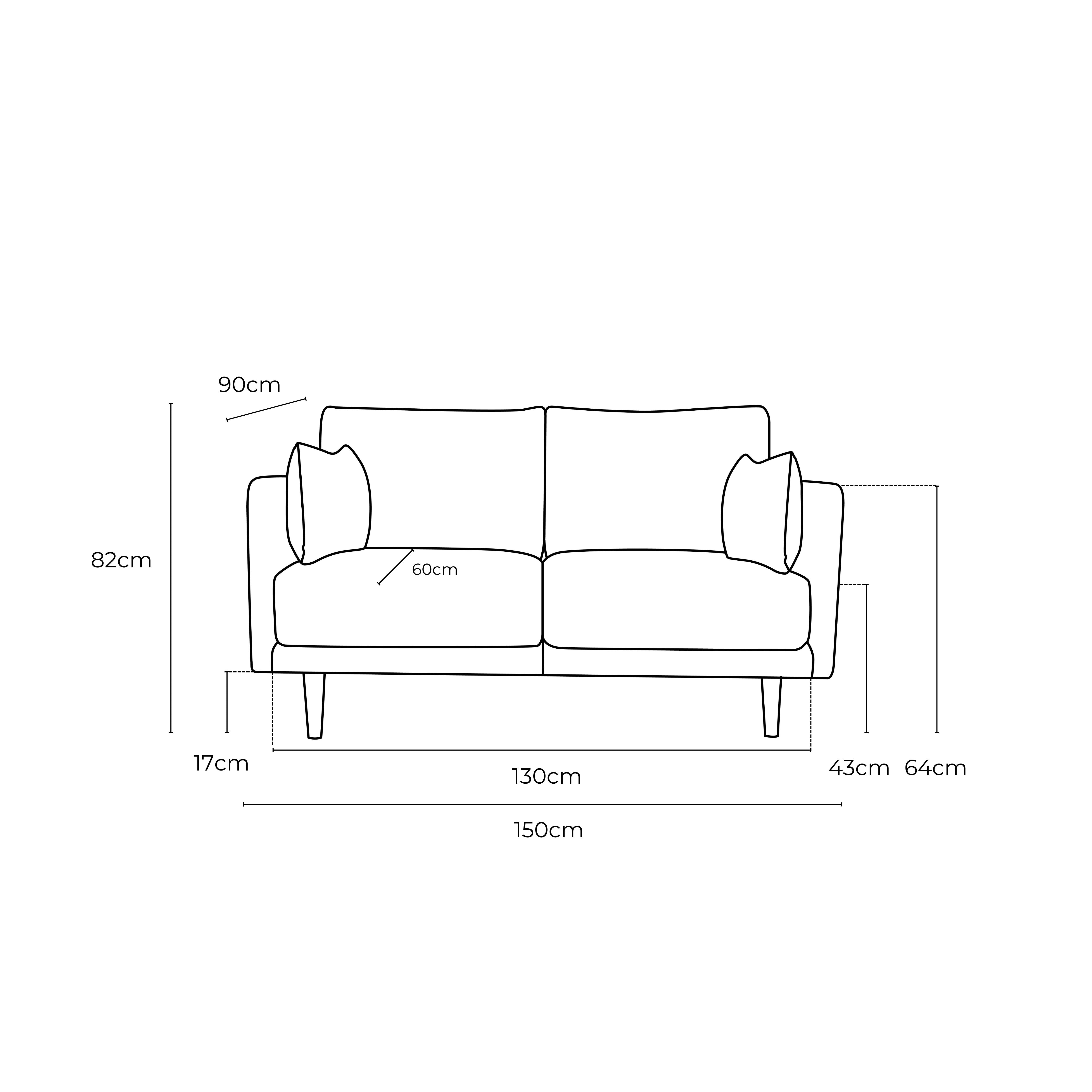 Marie Vogue Velvet 2 Seat Sofa