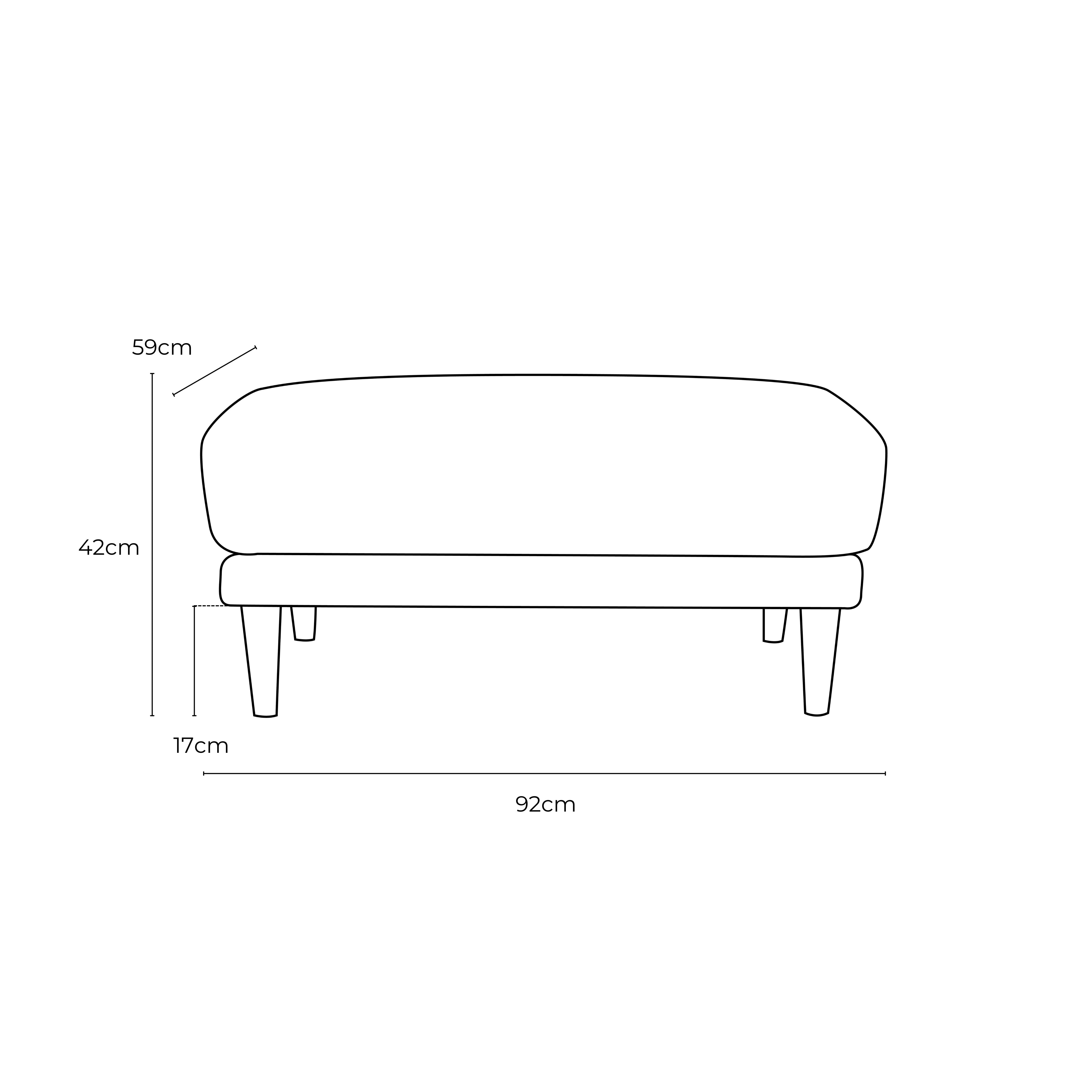 Marie Fabric Large Ottoman