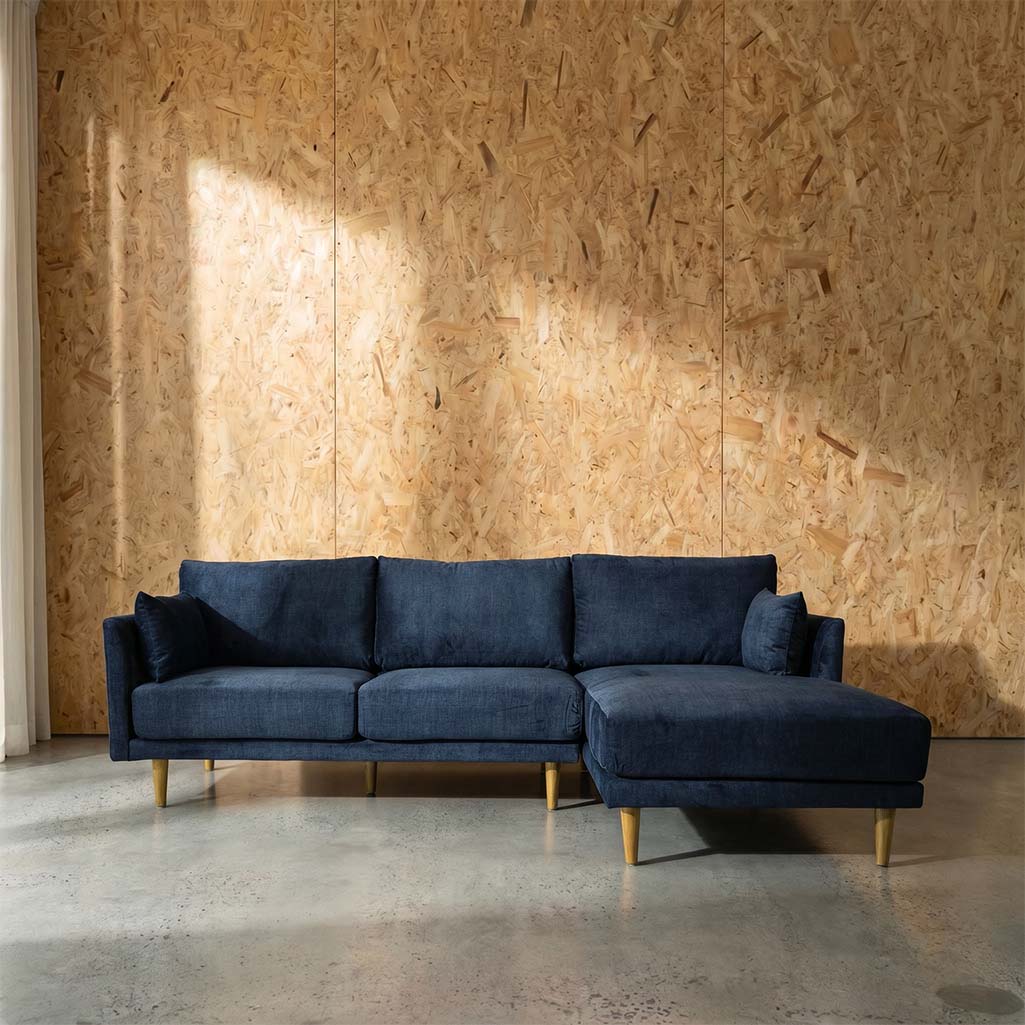 Marie Vogue Velvet Right Side Facing Chaise Lounge