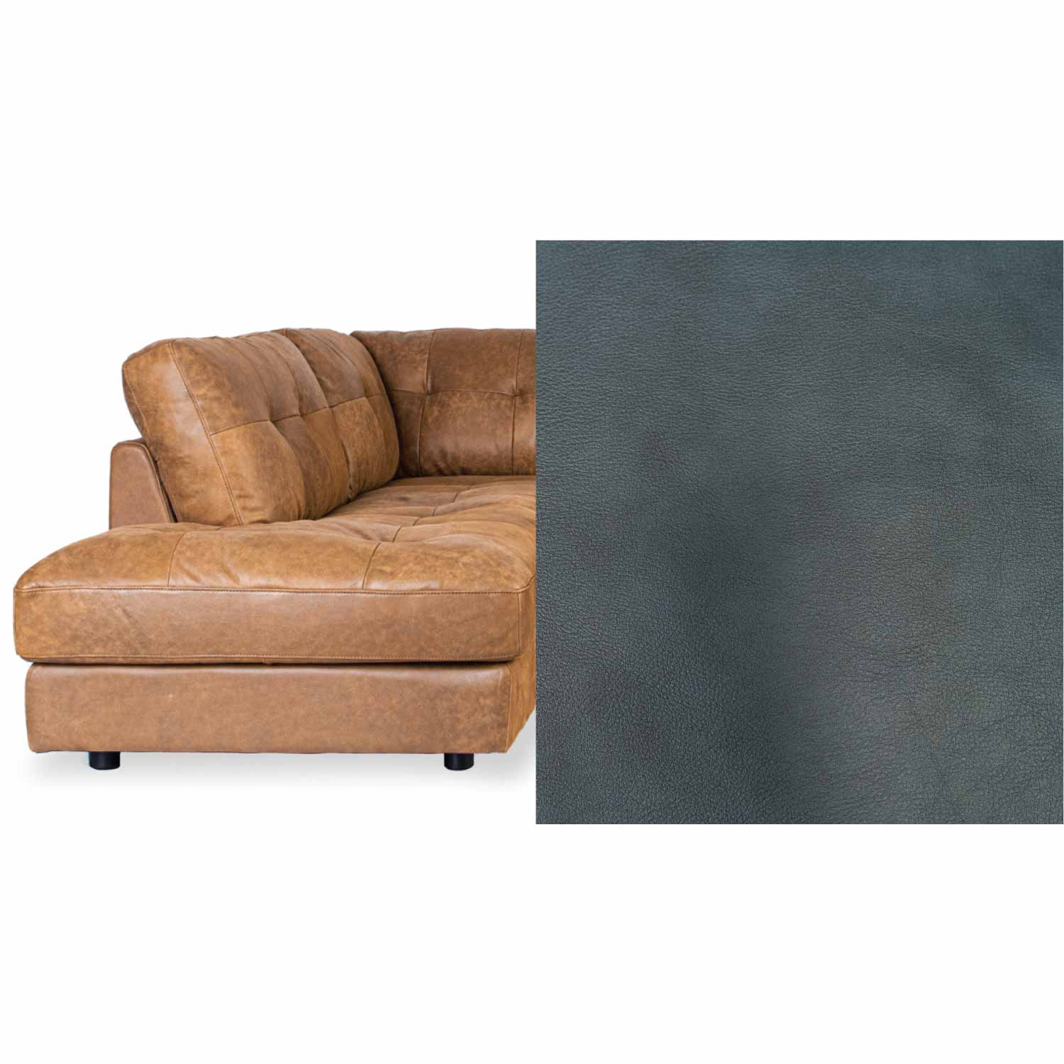 Harmony Leather Left Side Facing Chaise Lounge