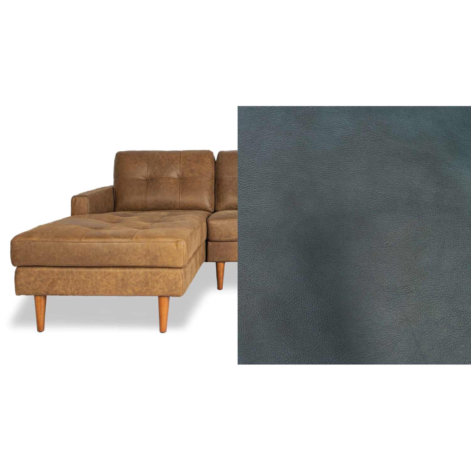 Classic Leather Left Side Facing Chaise Lounge