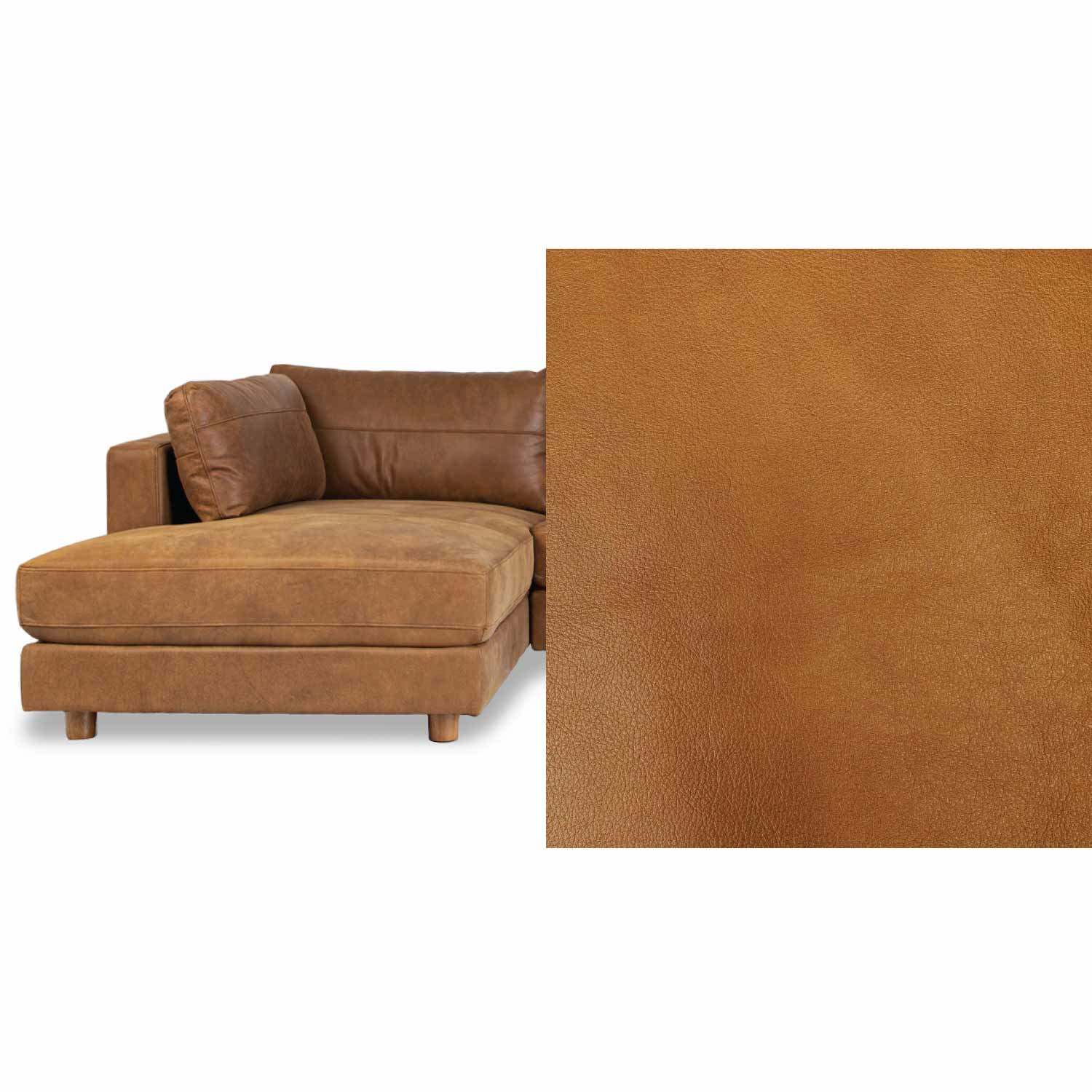 Barcelona Leather Left Side Facing Chaise Lounge