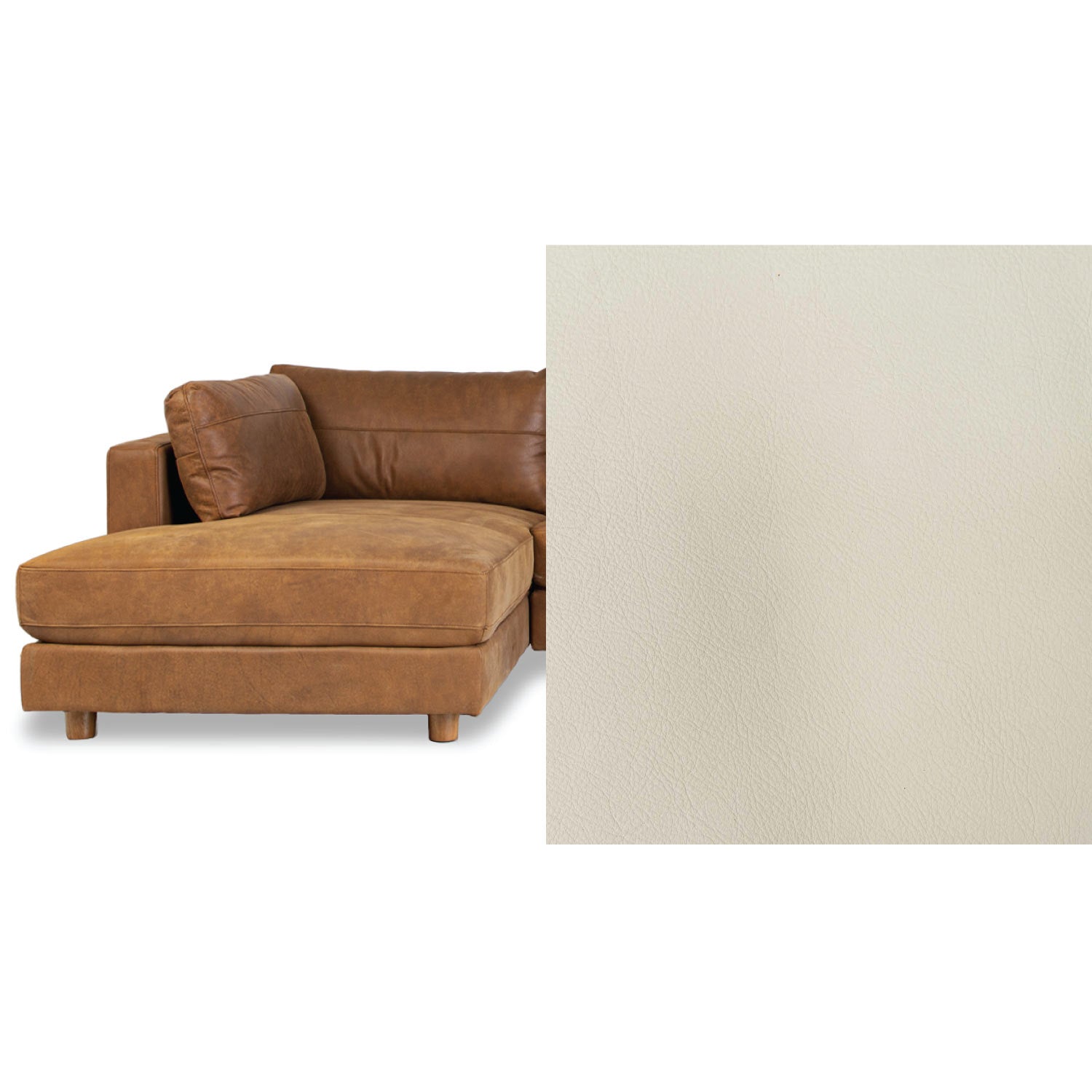 Barcelona Leather Right Side Facing Chaise Lounge