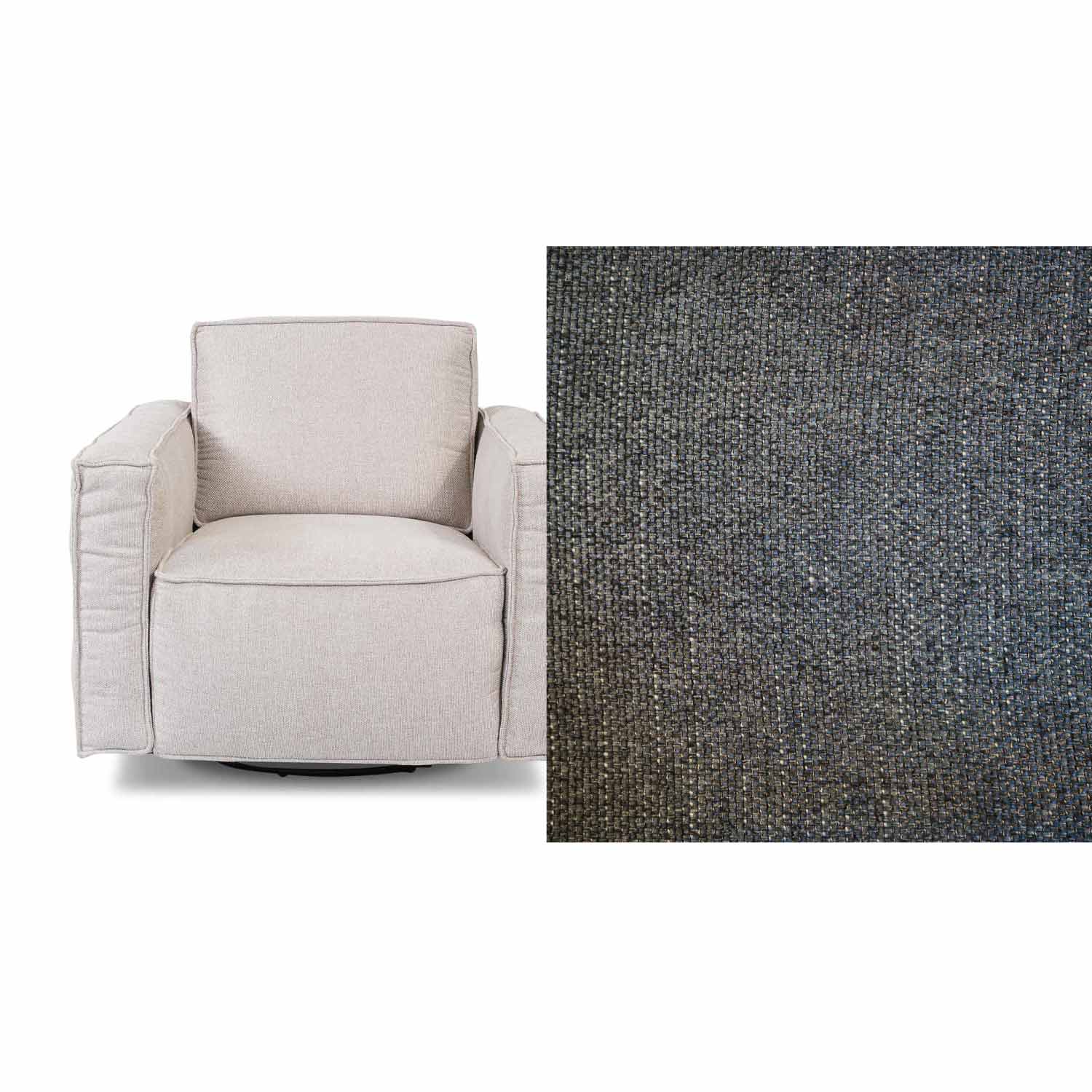 Archie Fabric Swivel Chair