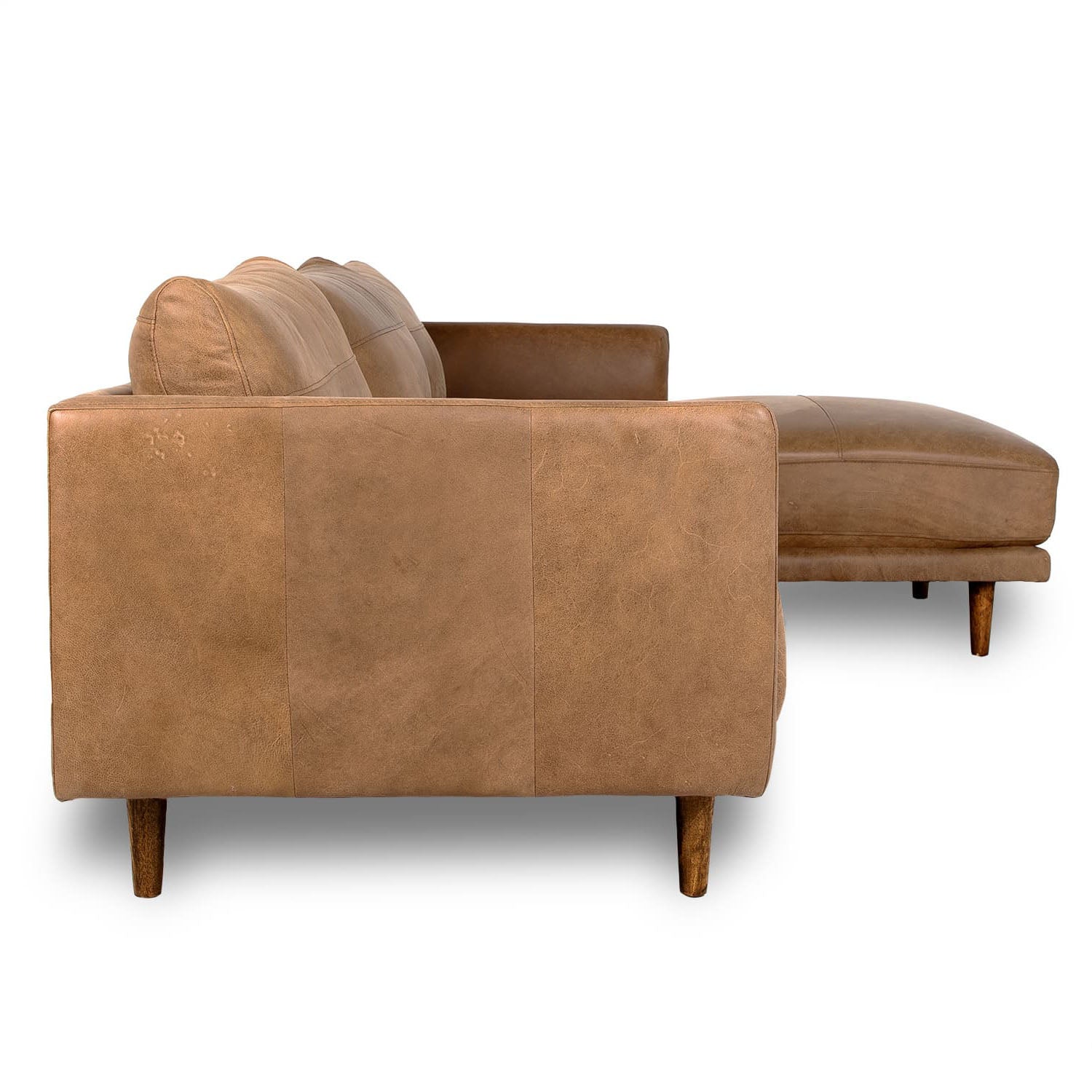 Jordie Leather Right Side Facing Chaise Lounge in Brumby Natural Online Warehouse Sale