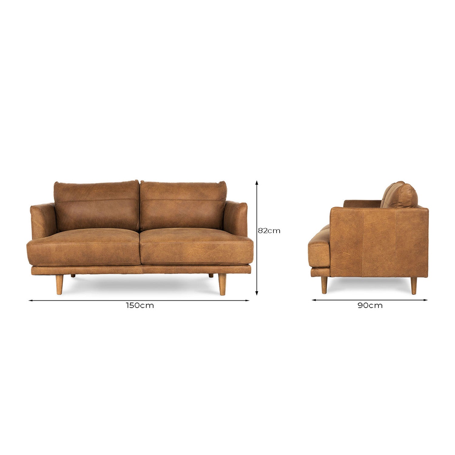 Ruby Leather 2 Seat Sofa