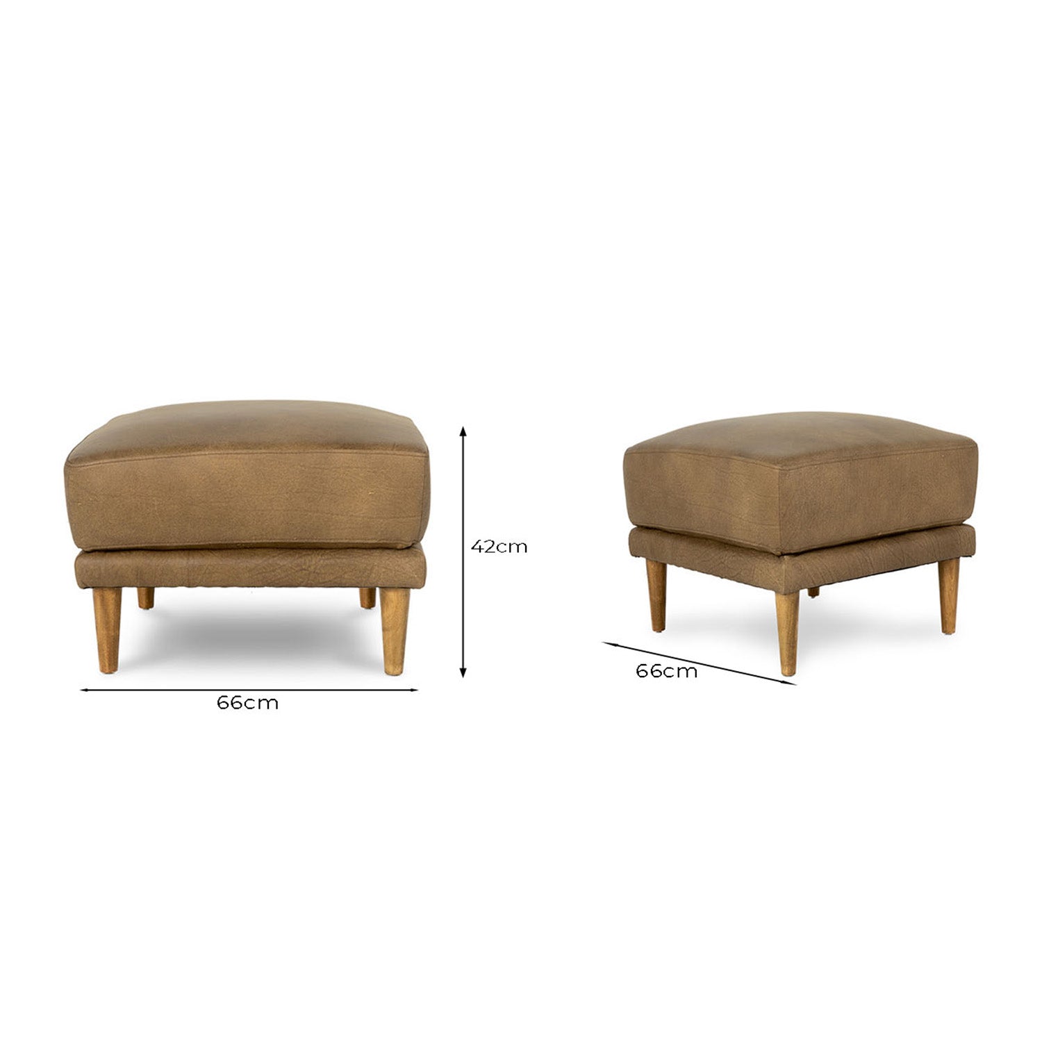 Ruby Leather Ottoman