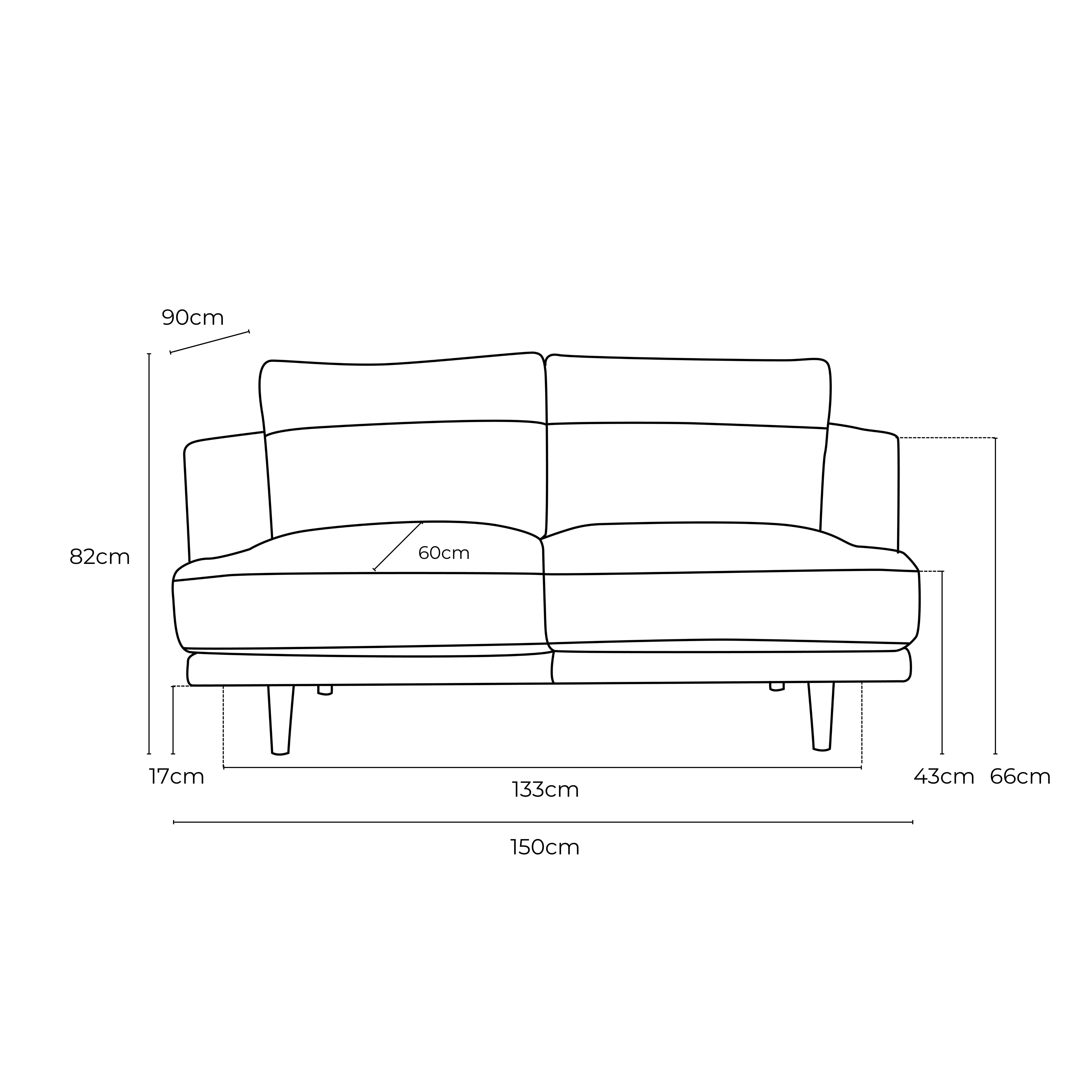 Ruby Leather 2 Seat Sofa
