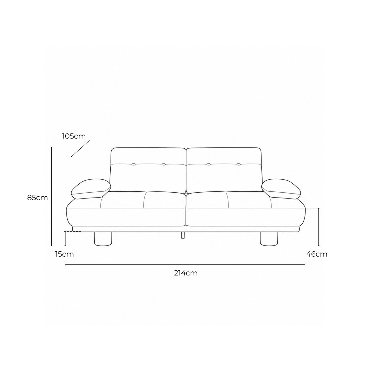 Stella Fabric 3 Seat Sofa Bed
