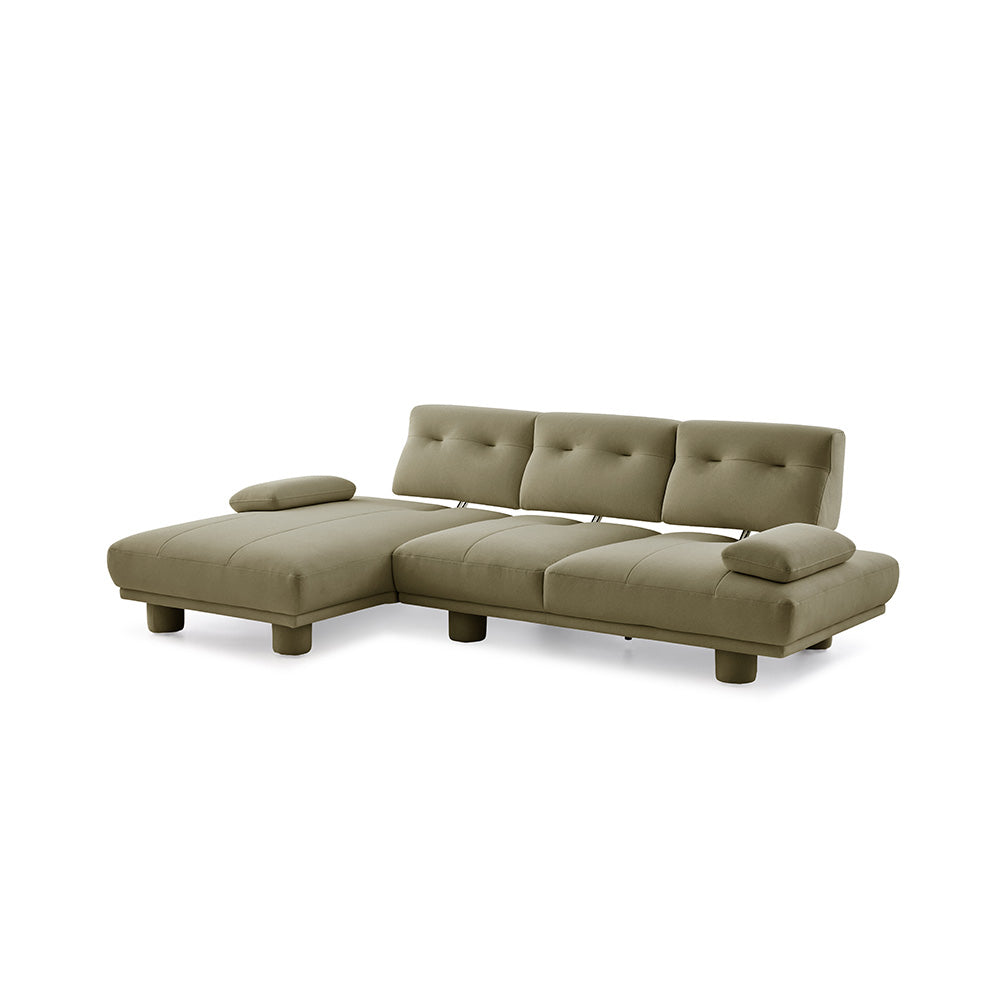 Stella Fabric Left Side Facing Chaise Lounge Sofa Bed