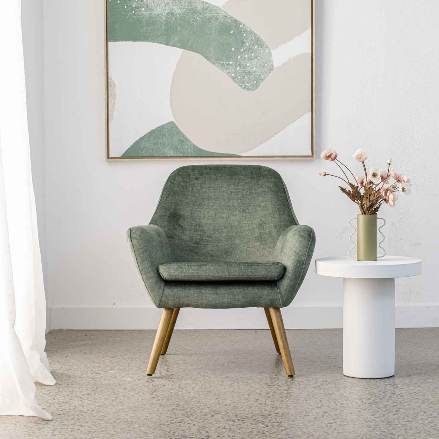 Cameo Vogue Velvet Chair in Vogue Moss Online Warehouse Sale
