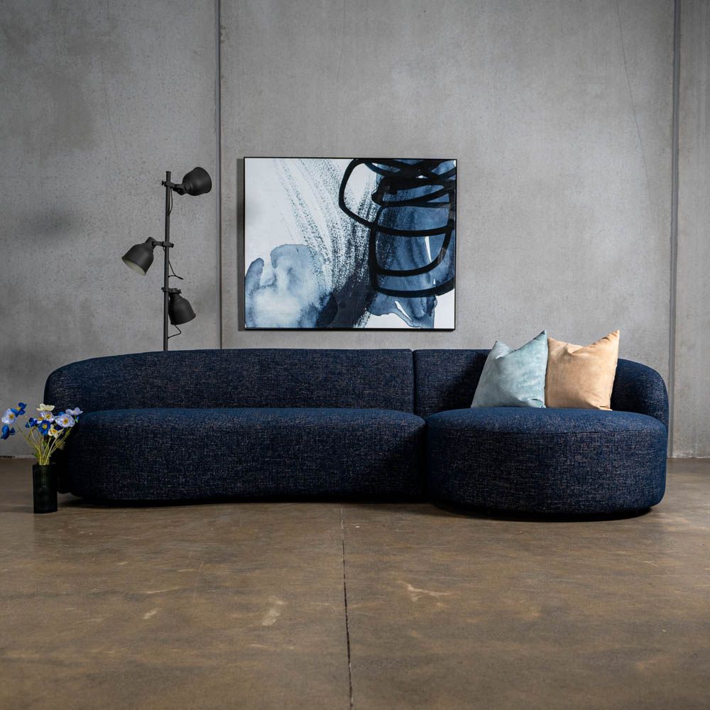Crescent Fabric Right Side Facing Chaise Lounge