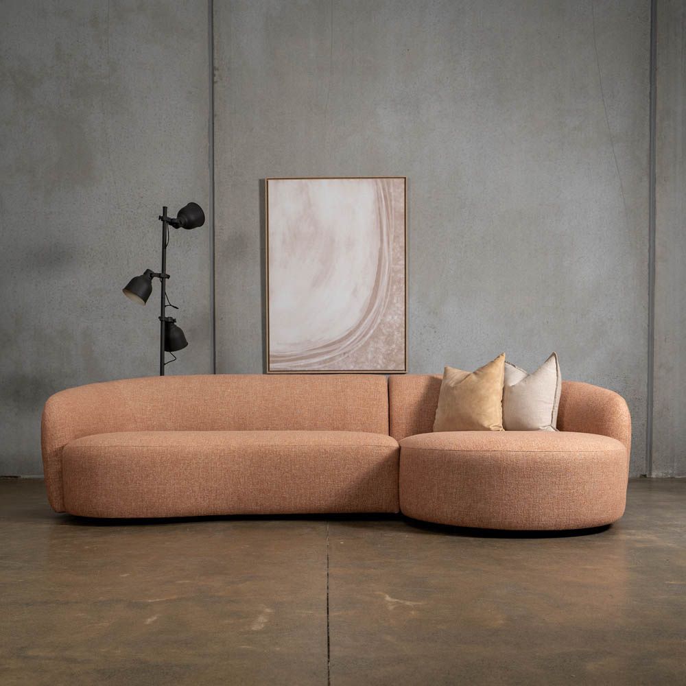 Crescent Fabric Right Side Facing Chaise Lounge
