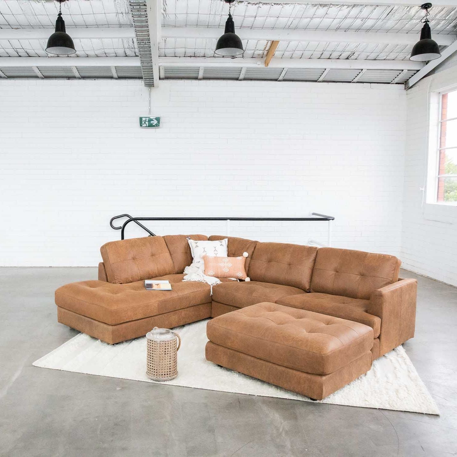 Harmony Leather Left Side Facing Chaise Lounge