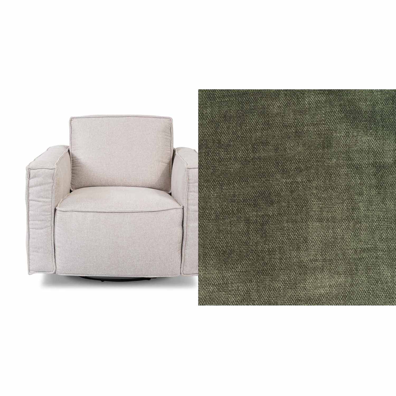 Archie Fabric Swivel Chair