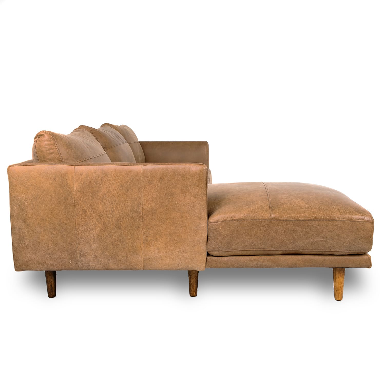 Jordie Leather Left Side Facing Chaise Lounge