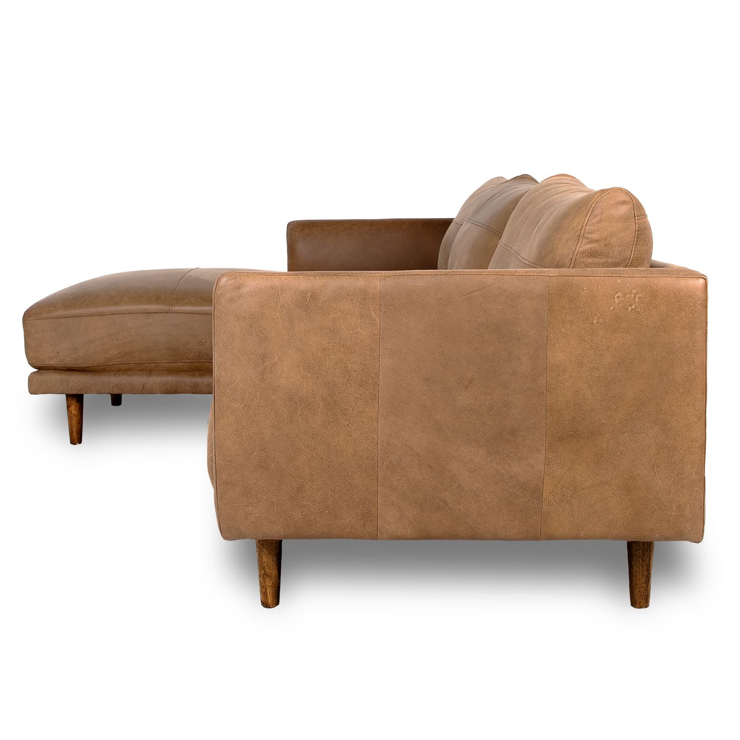 Jordie Leather Left Side Facing Chaise Lounge