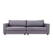 A grey fabric 4-seat sofa with a cushioned backrest and seat, featuring black metal legs and a microfibre cover.