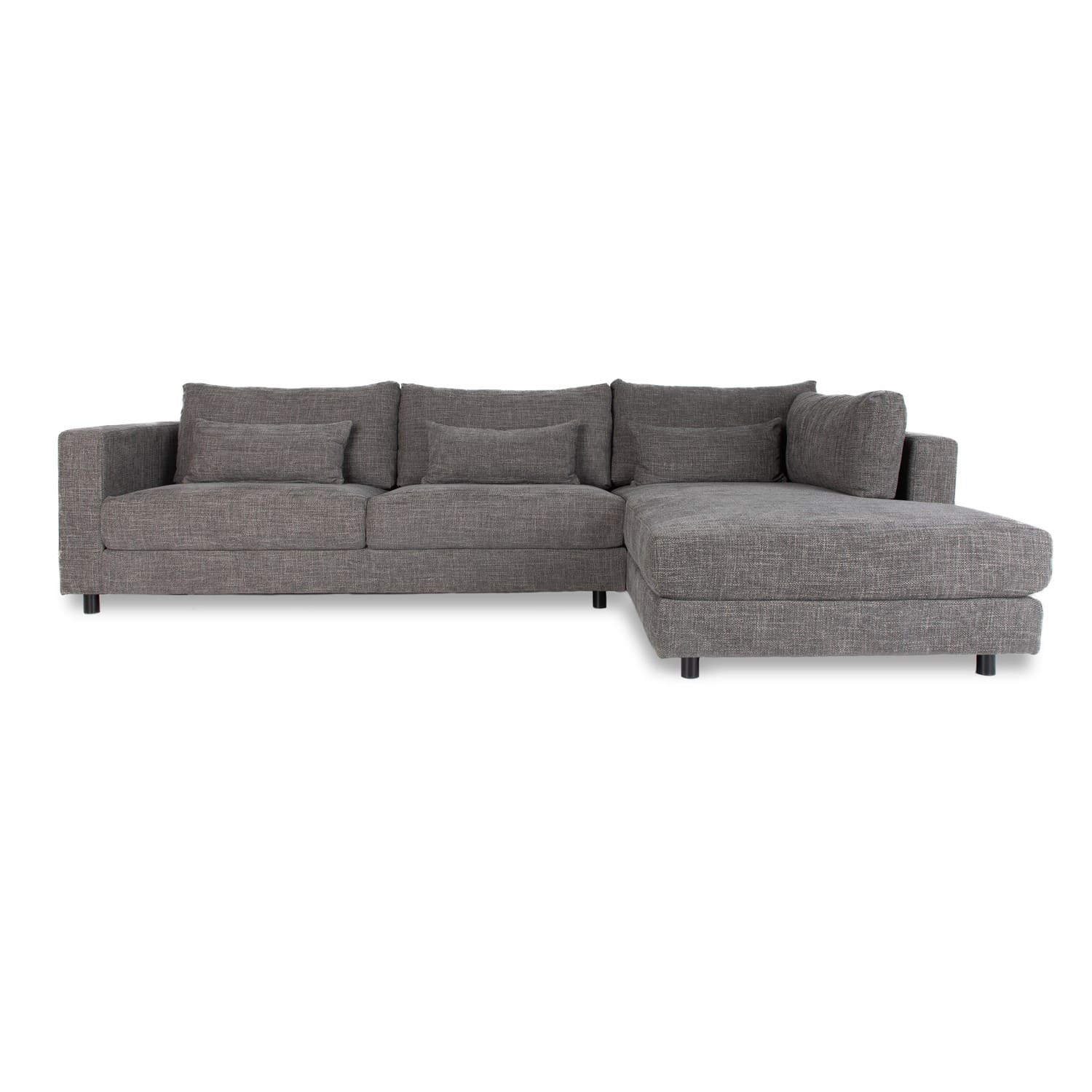 Alex Fabric Right Side Facing Chaise Lounge in Hastings Bark Online Warehouse Sale