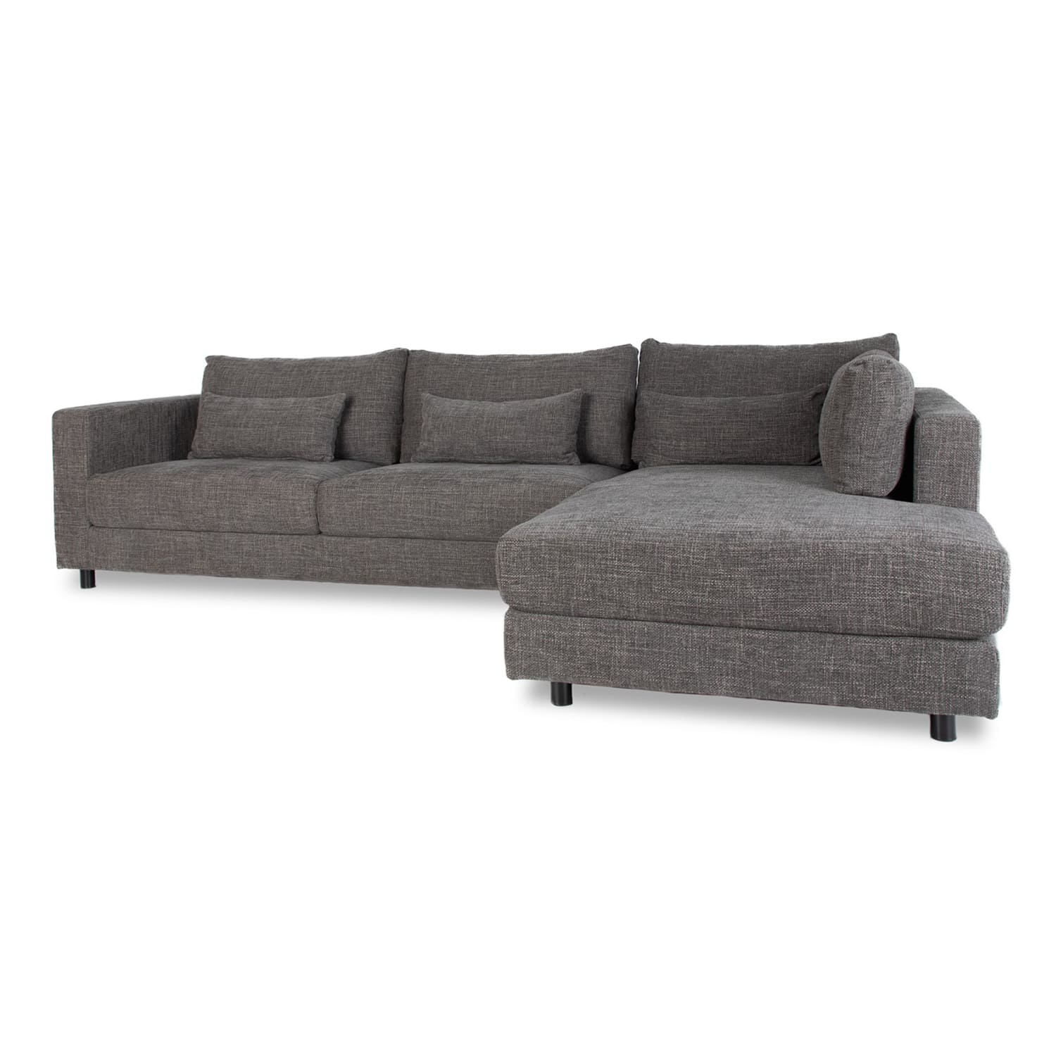 Alex Fabric Right Side Facing Chaise Lounge in Hastings Bark Online Warehouse Sale