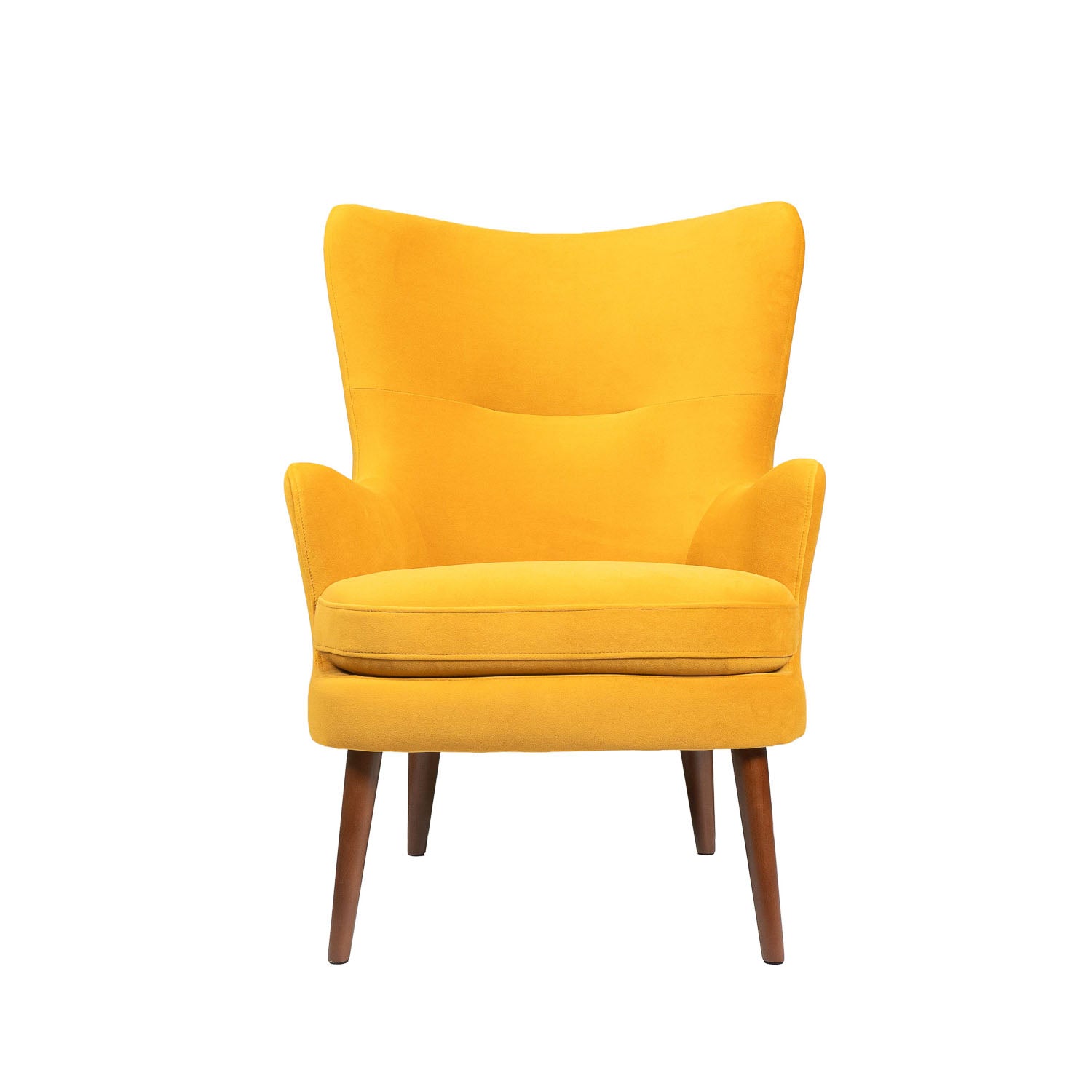 Yellow Vogue Velvet Chair with wooden frame