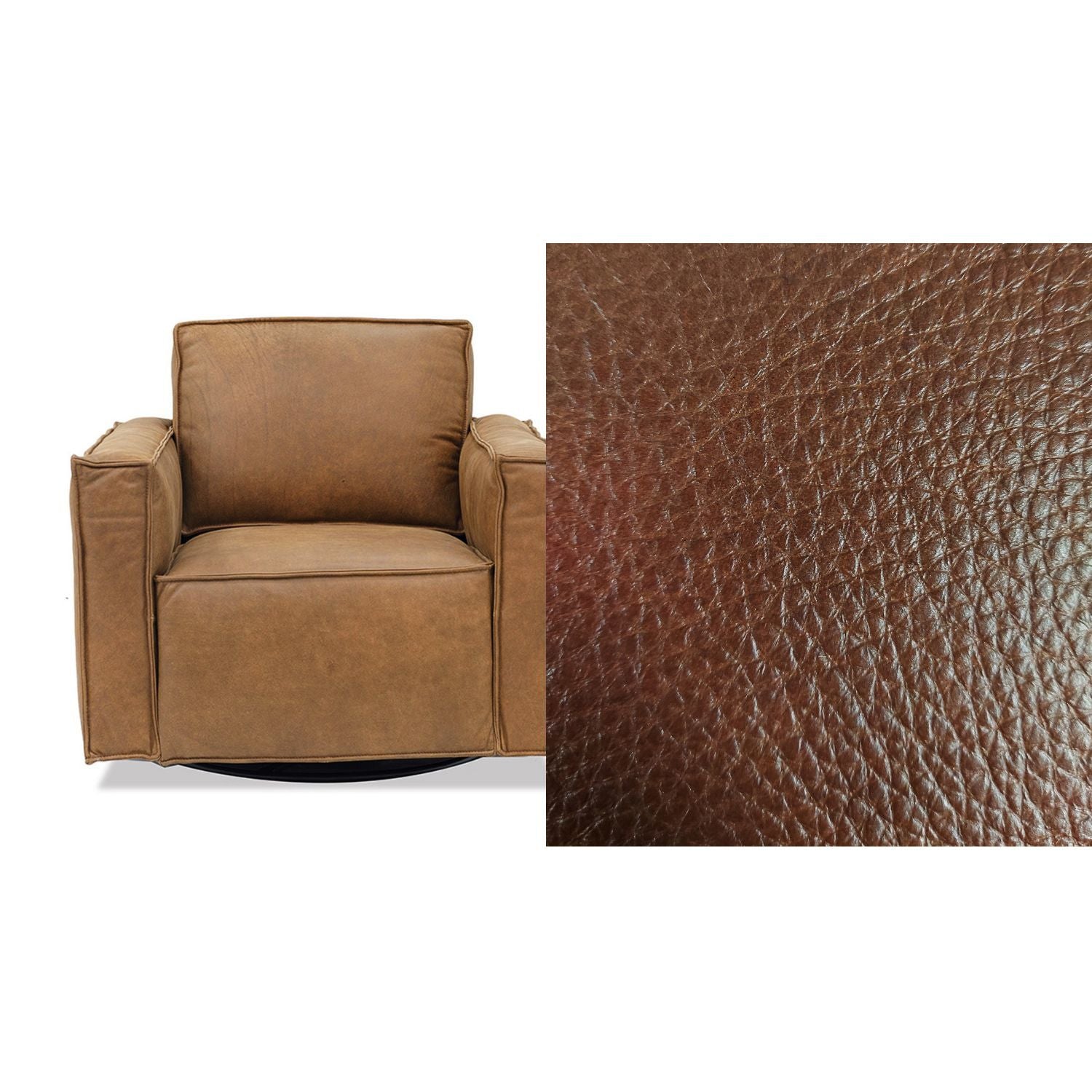 Archie Leather Swivel Chair