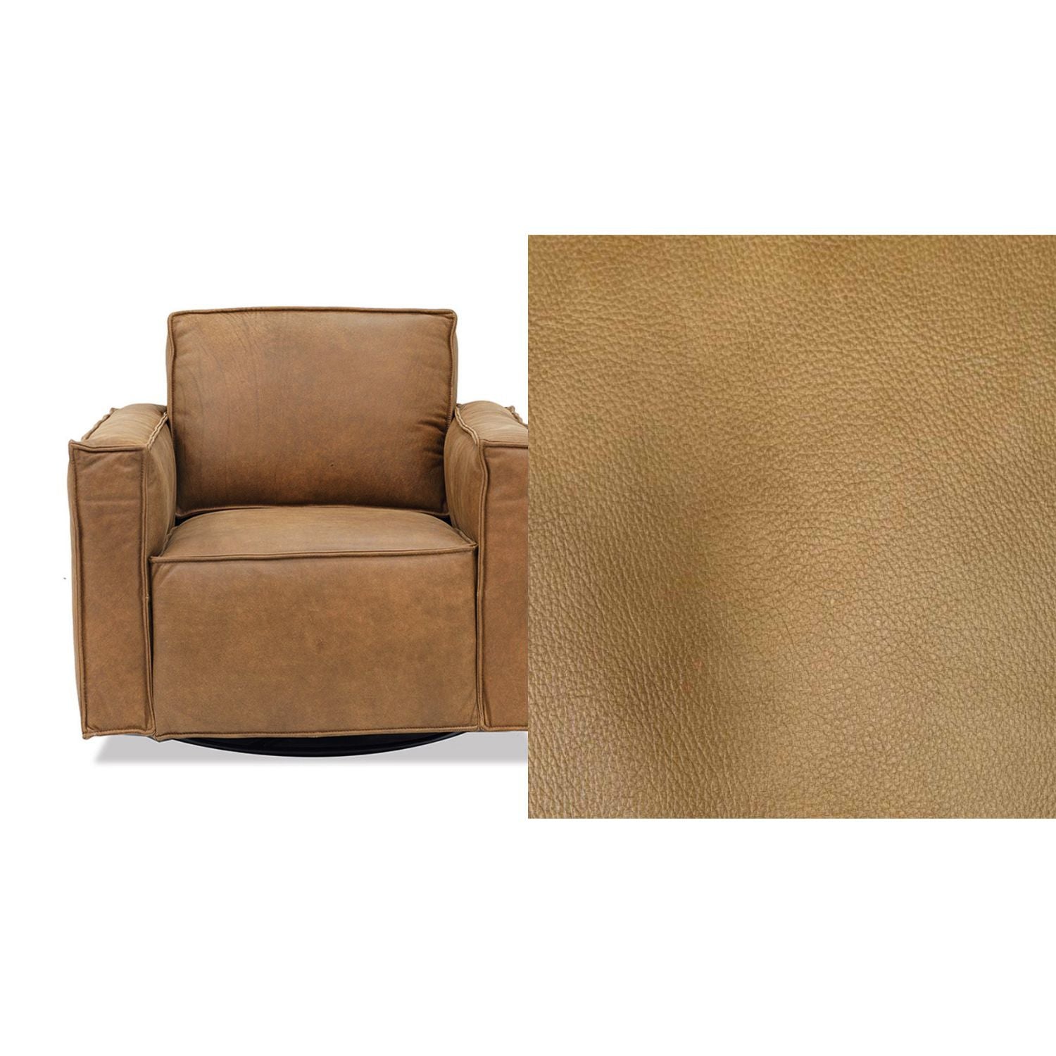 Archie Leather Swivel Chair