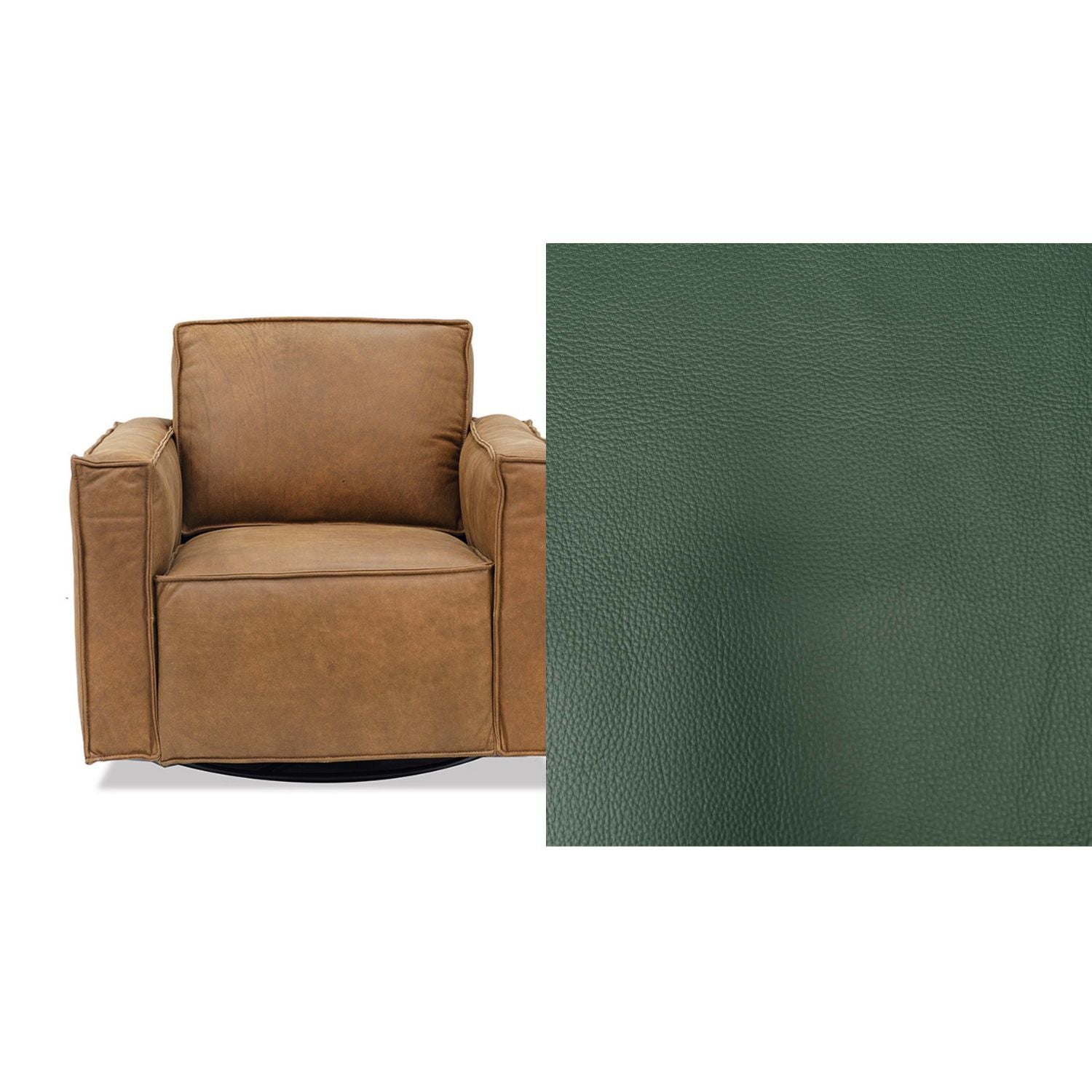 Archie Leather Swivel Chair