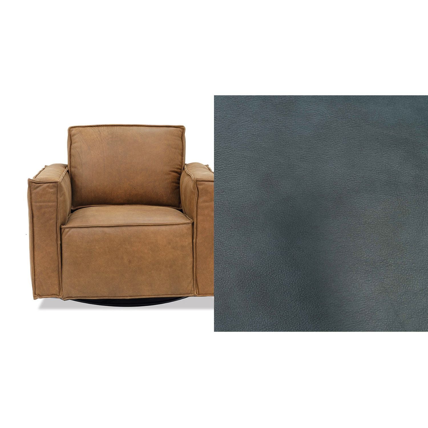 Archie Leather Swivel Chair