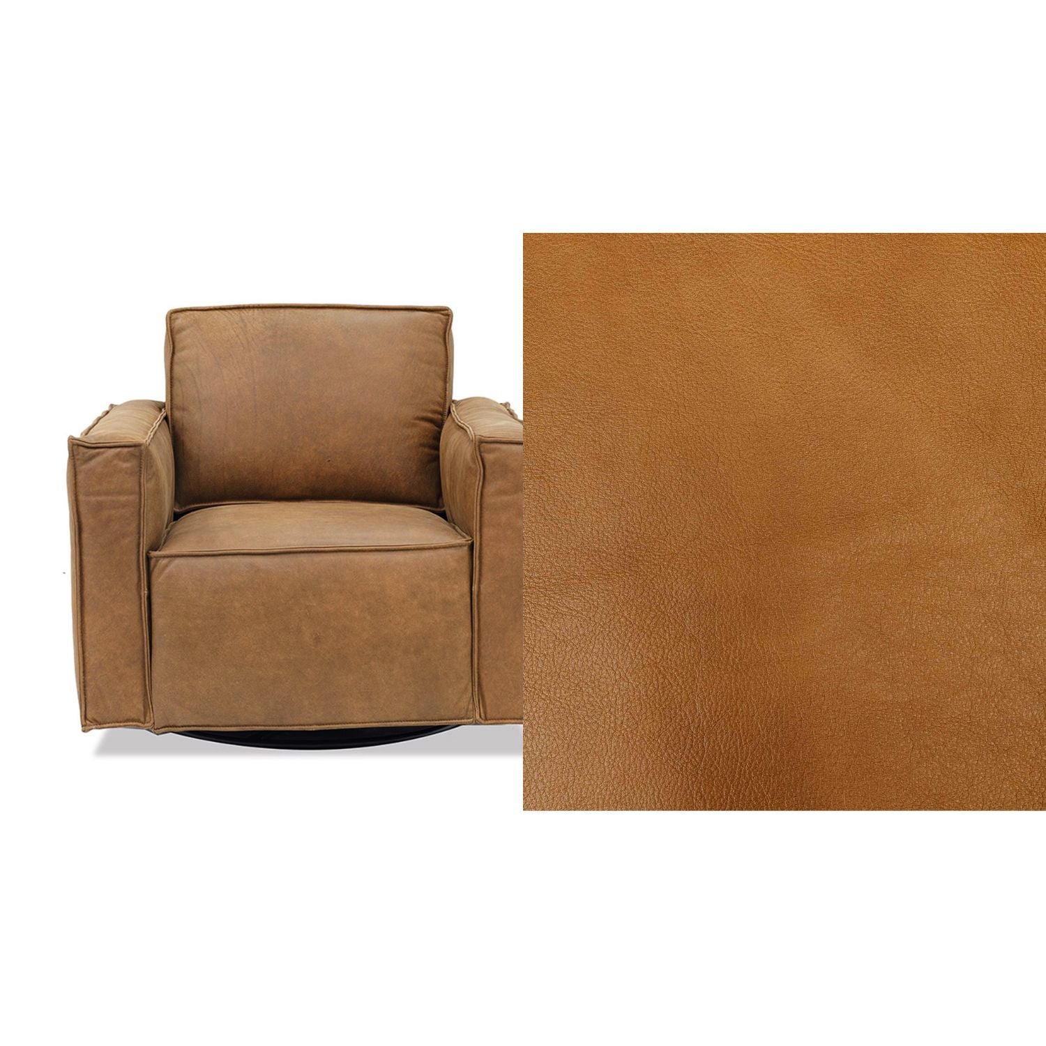 Archie Leather Swivel Chair
