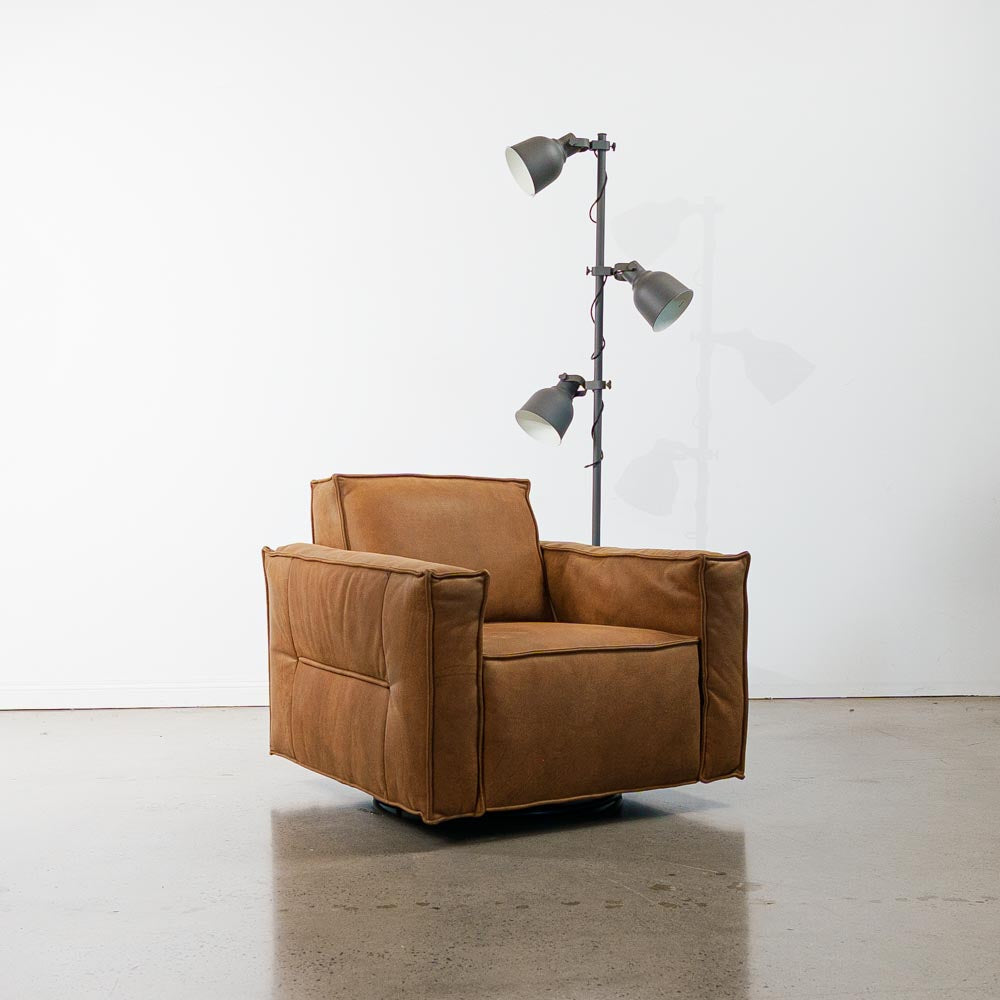 Archie Leather Swivel Chair