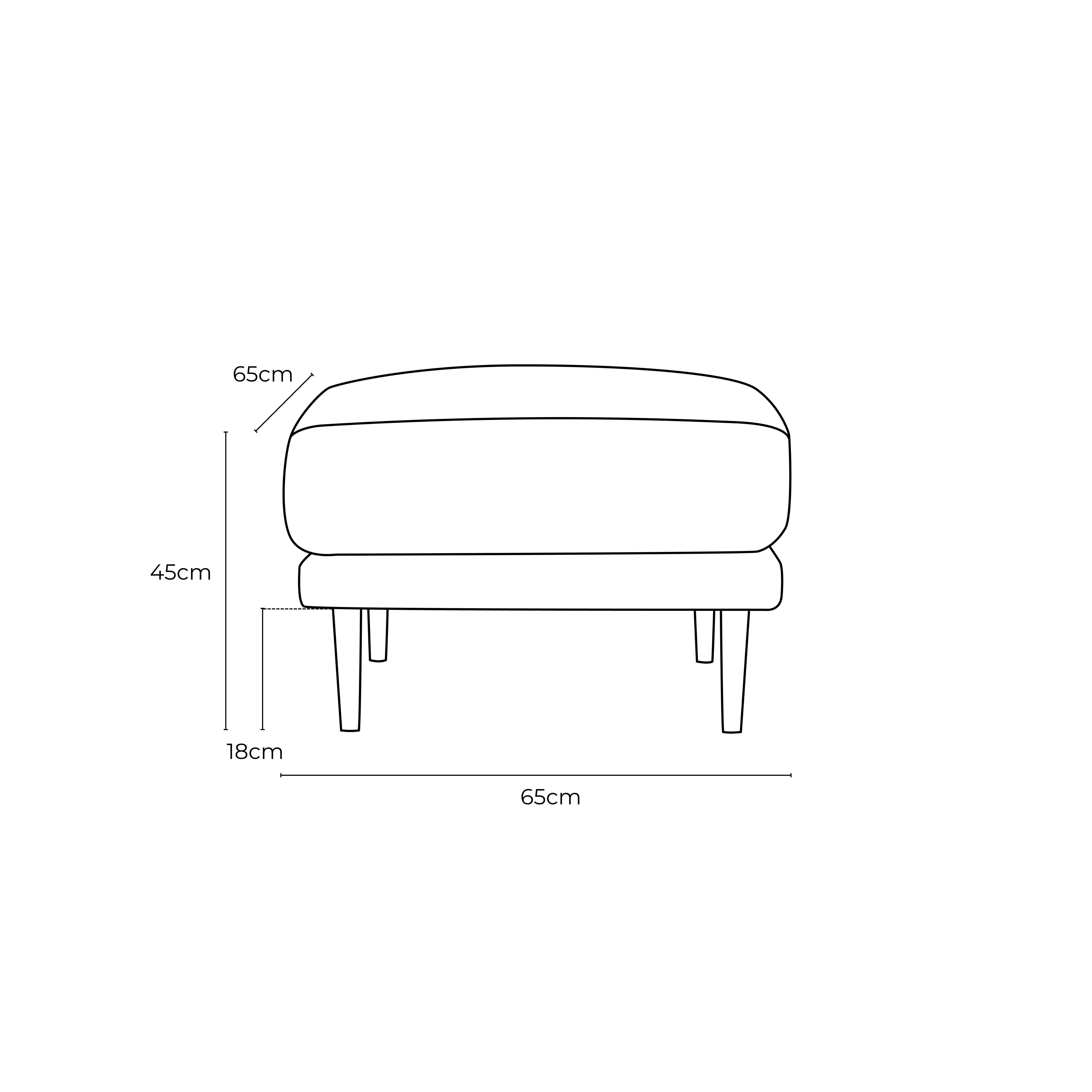 Aubrey Fabric Small Ottoman