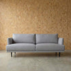 Aubrey Fabric 3 Seat Sofa in Jazz Grey with modern design and black legs by Secret Sofa