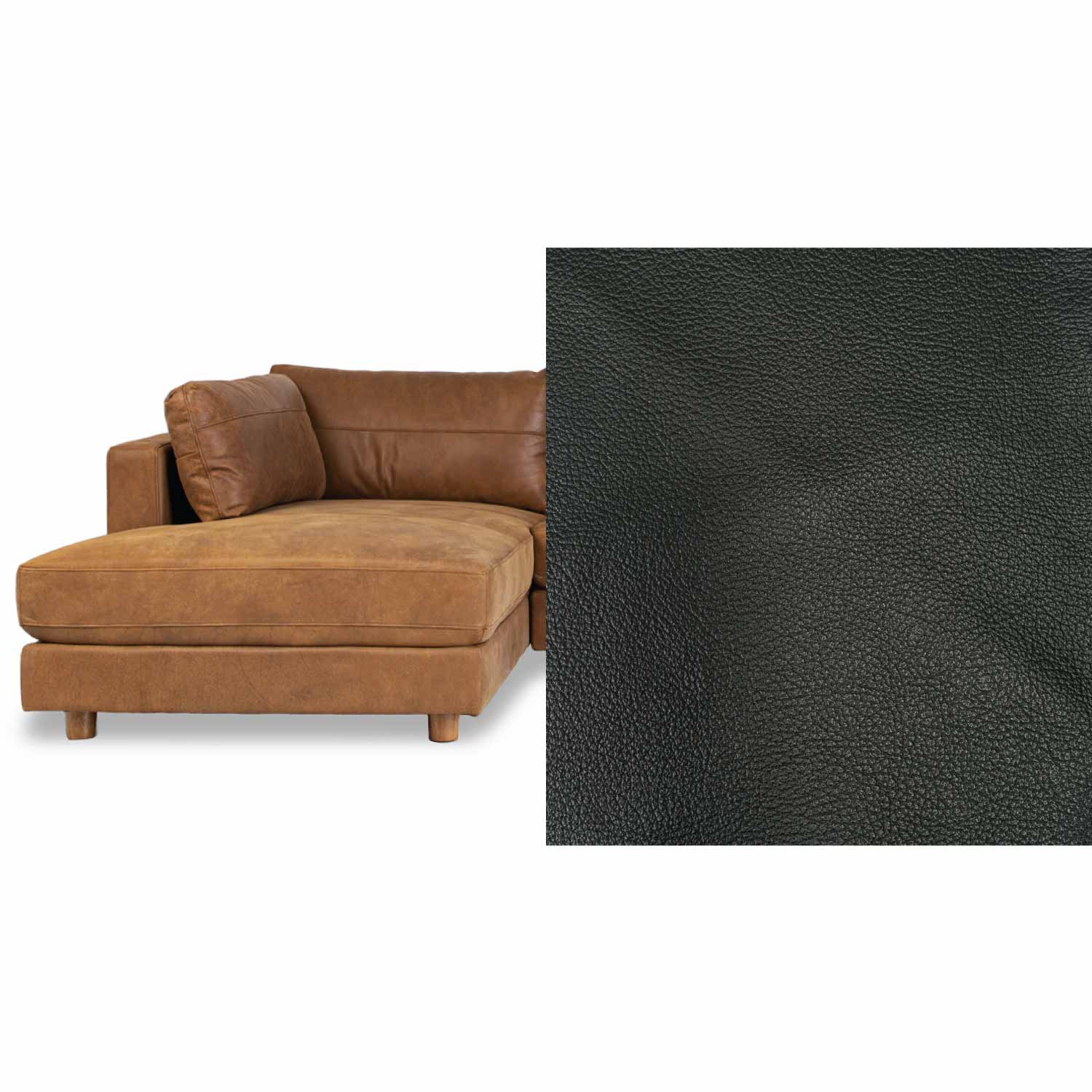 Barcelona Leather Left Side Facing Chaise Lounge