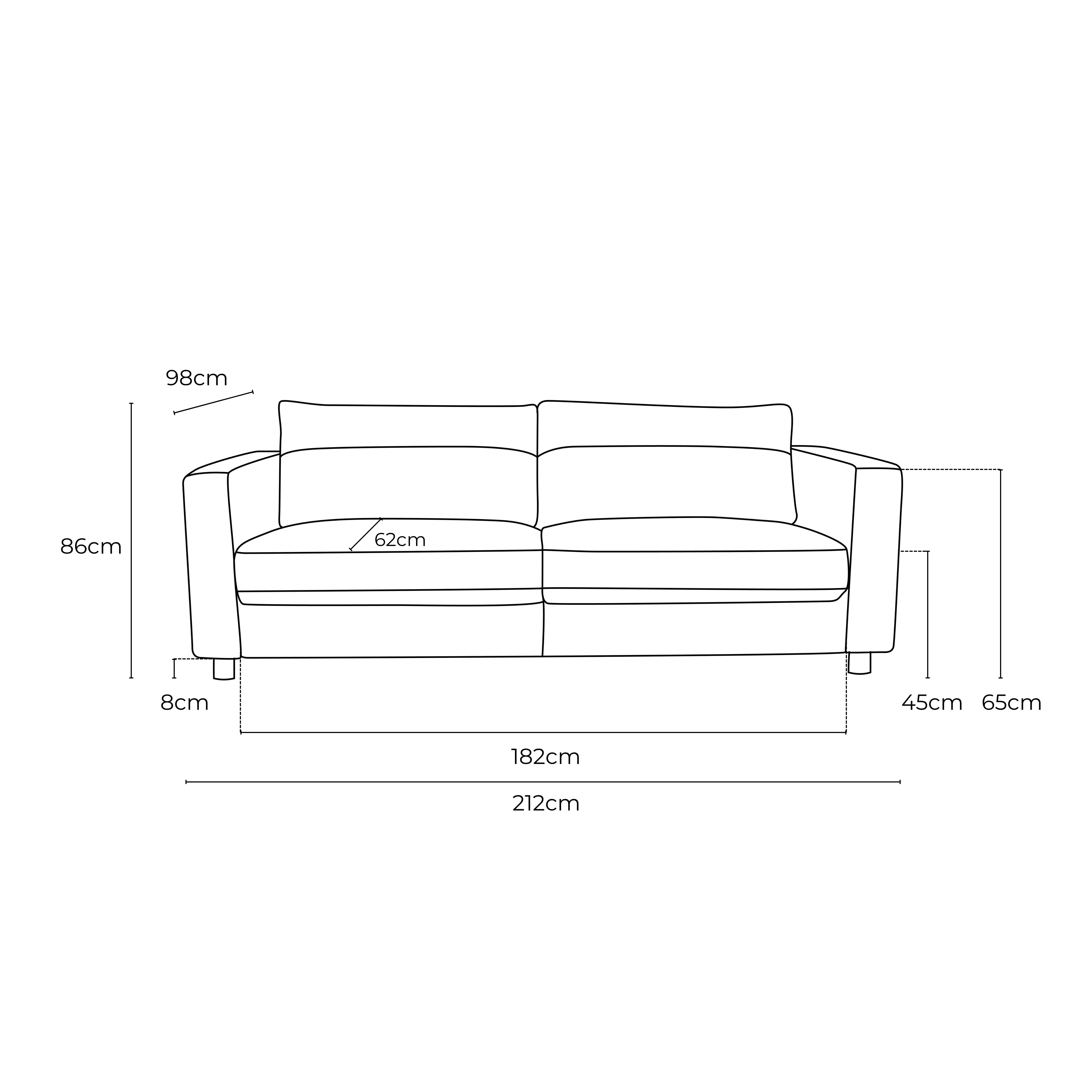 Barcelona Leather 3 Seat Sofa
