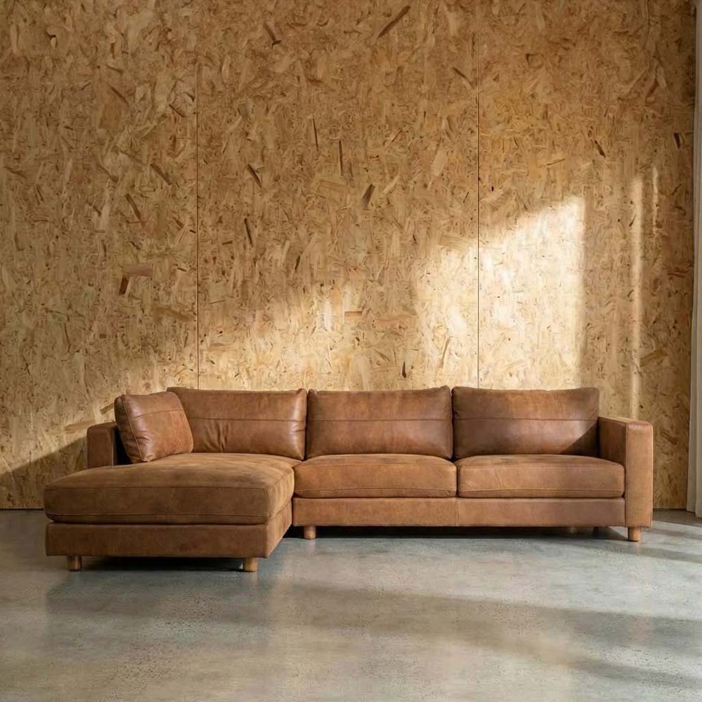 Barcelona Leather Left Side Facing Chaise Lounge
