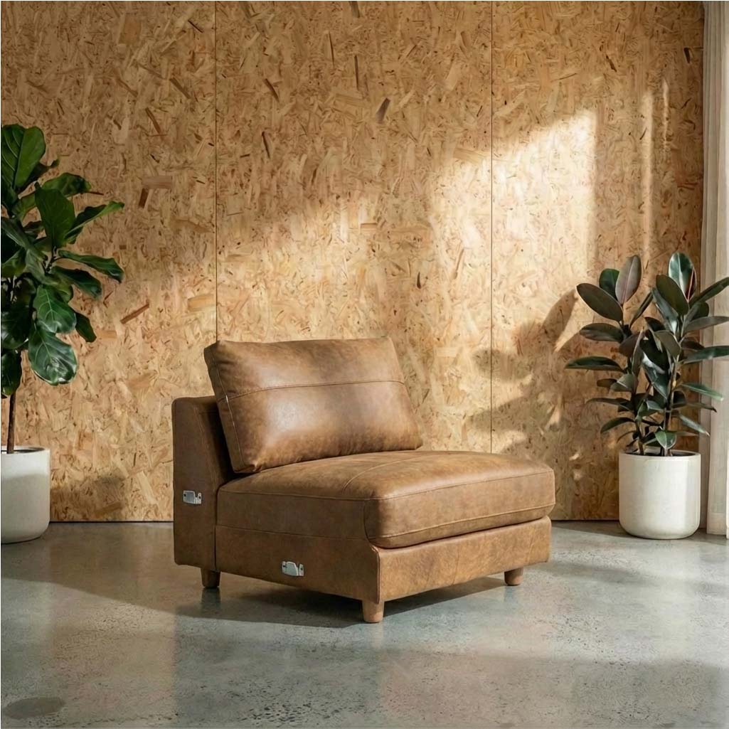 Barcelona Leather 1.5 Armless Chair
