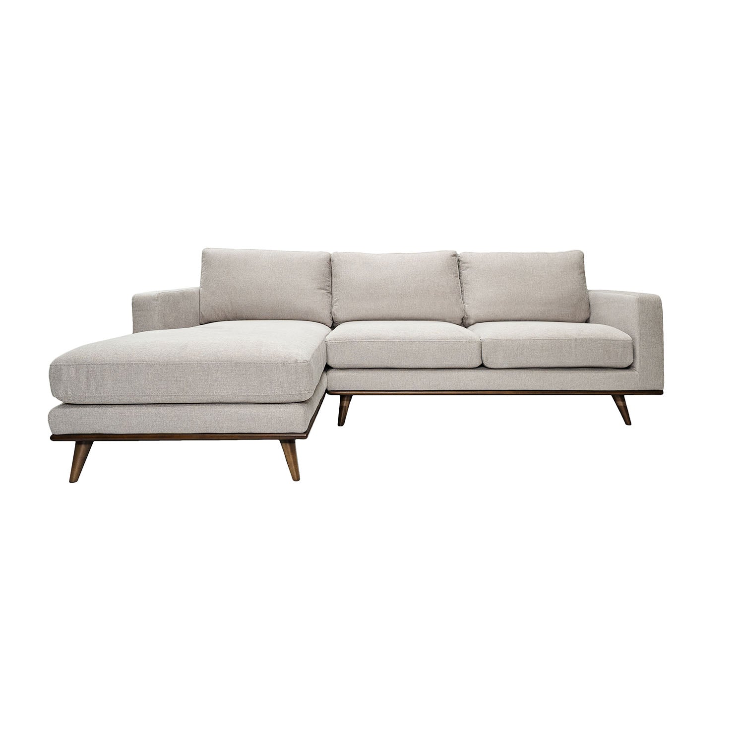 Boston Fabric Left Side Facing Chaise Lounge in Belfast Grey Online Warehouse Sale