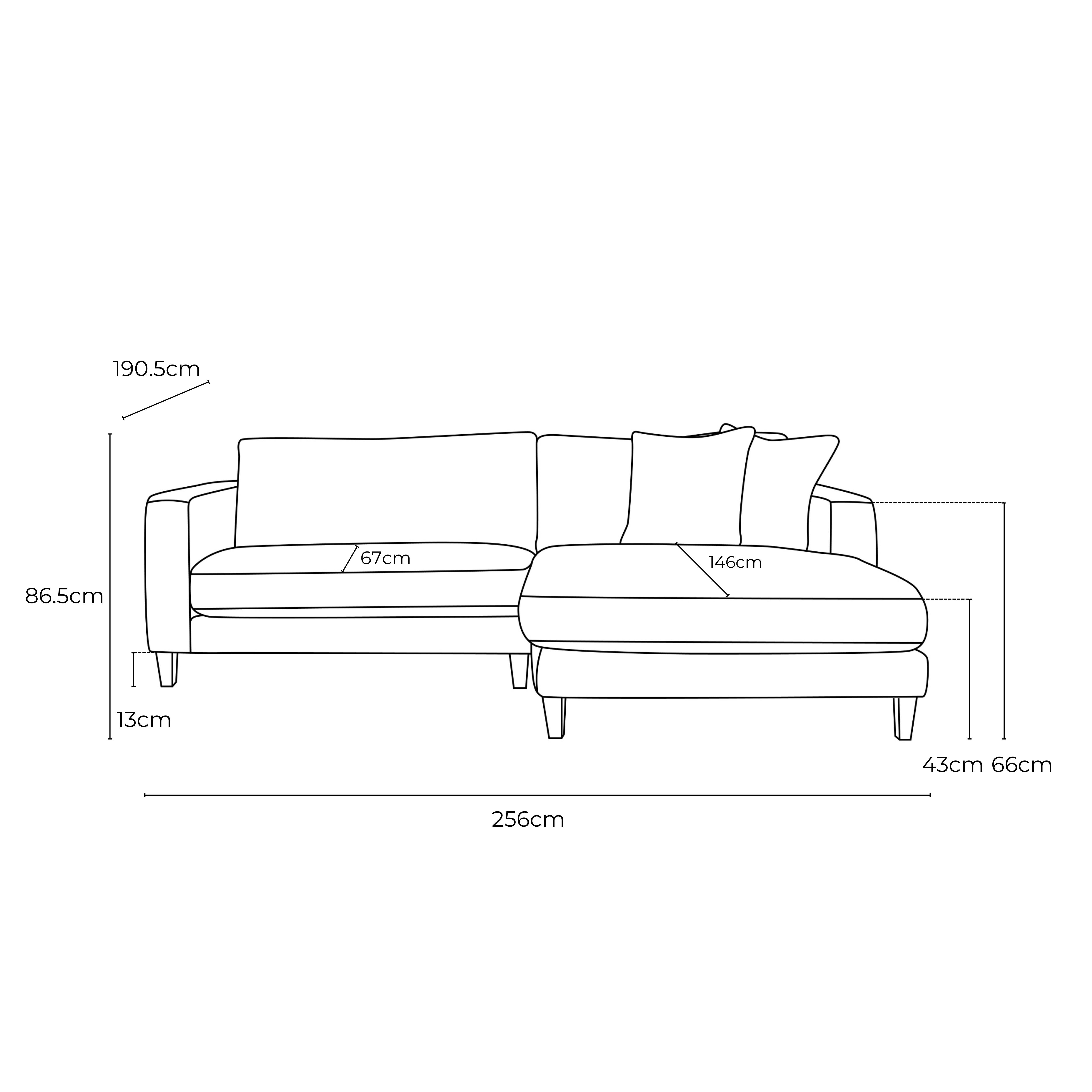 Chelsea Deep 2.5 Seat + Chaise RSF