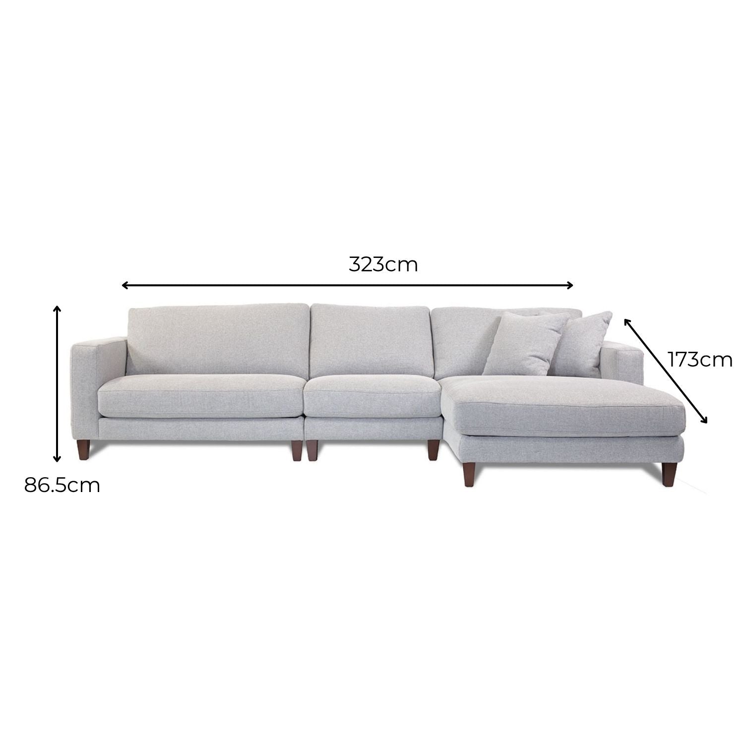 Chelsea Petite 2.5 Seat + 1.5 Armless + Chaise RSF