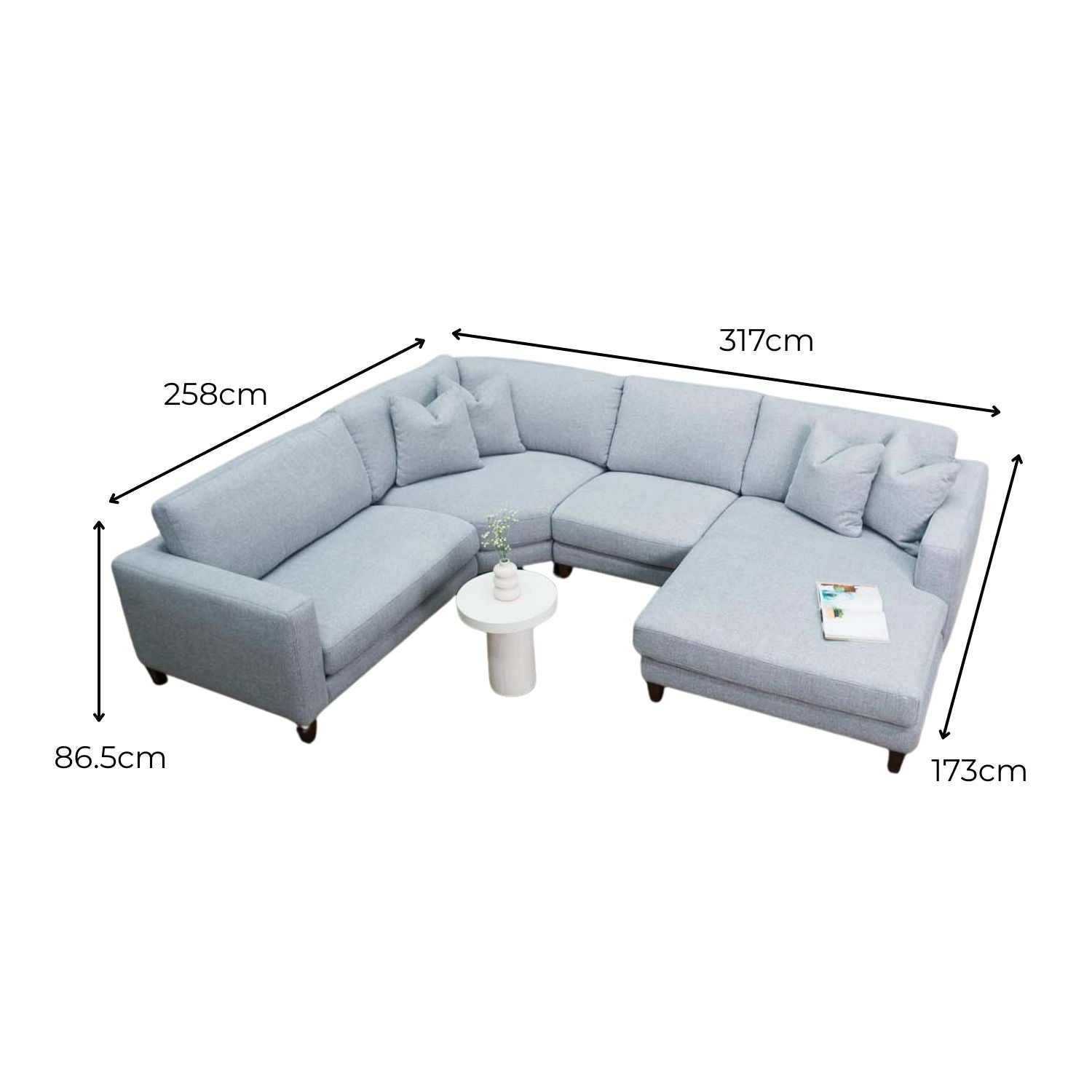 Chelsea Petite 2.5 Seat + 1.5 Armless + Large Corner + Chaise RSF