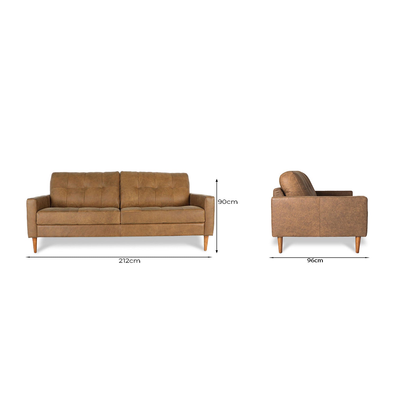 Classic Leather 3 Seat Sofa