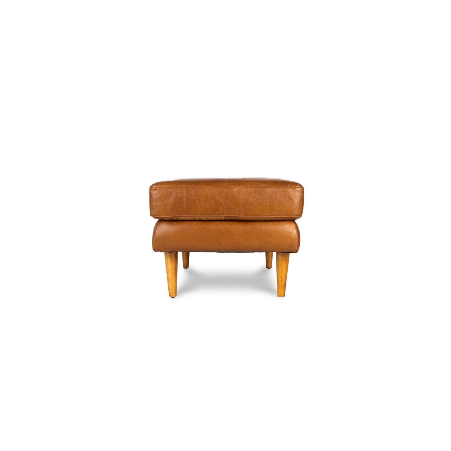 Classic Leather Ottoman in Vintage Honey