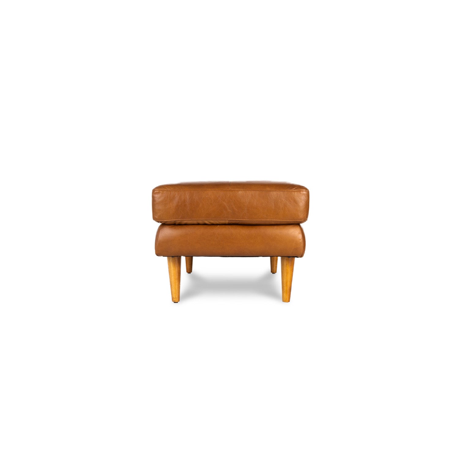 Imperfect Classic Leather Ottoman in Vintage Honey
