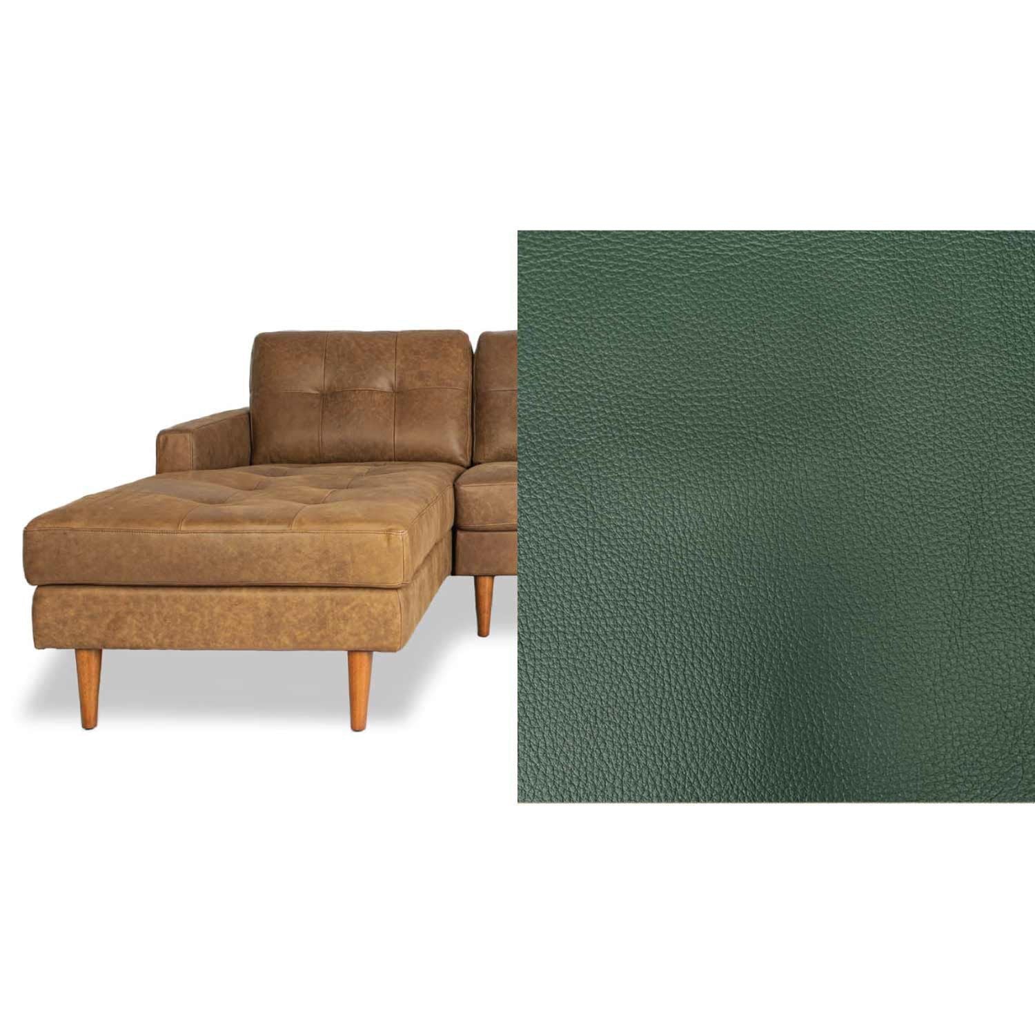 Classic Leather Left Side Facing Chaise Lounge