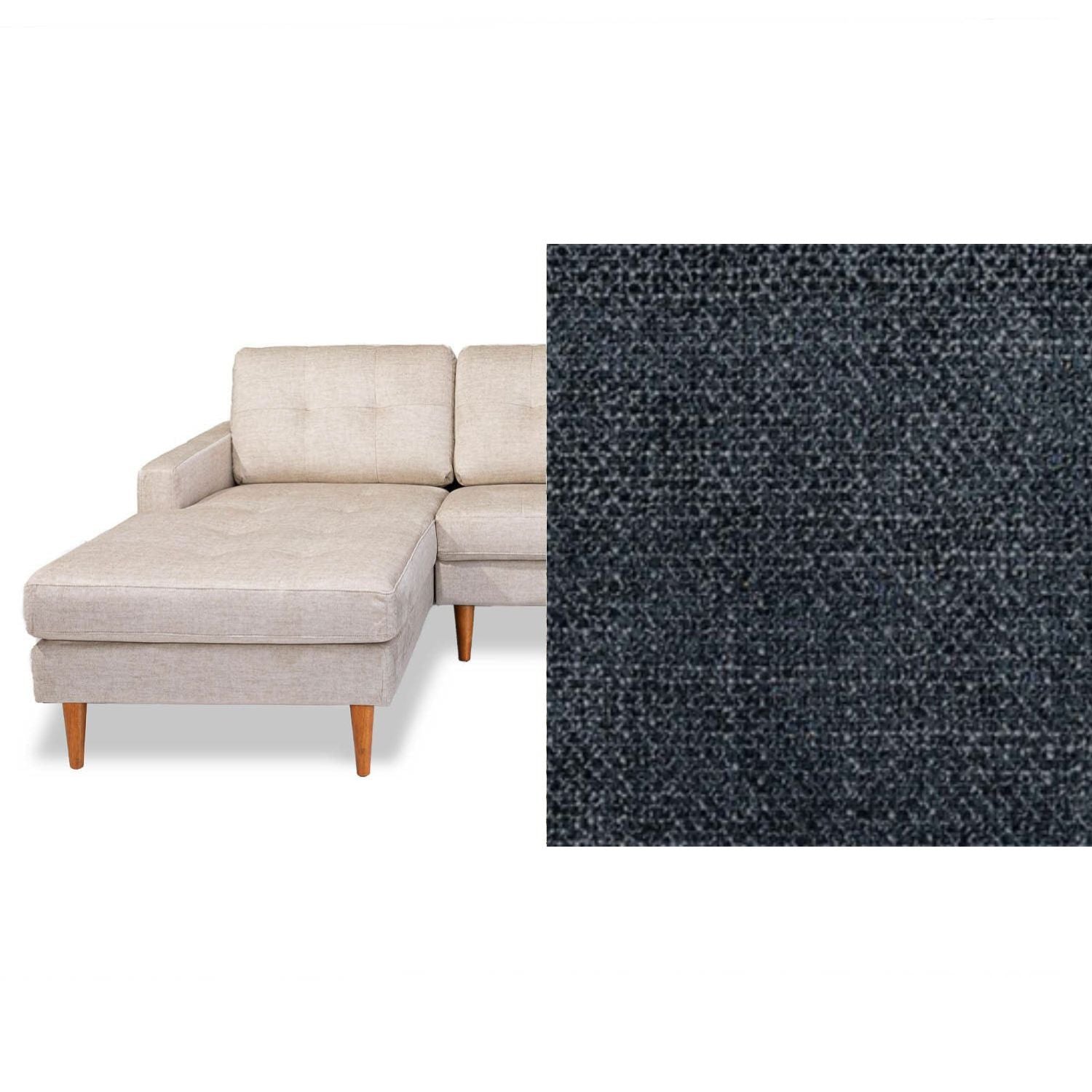 Classic Fabric Right Side Facing Chaise Lounge