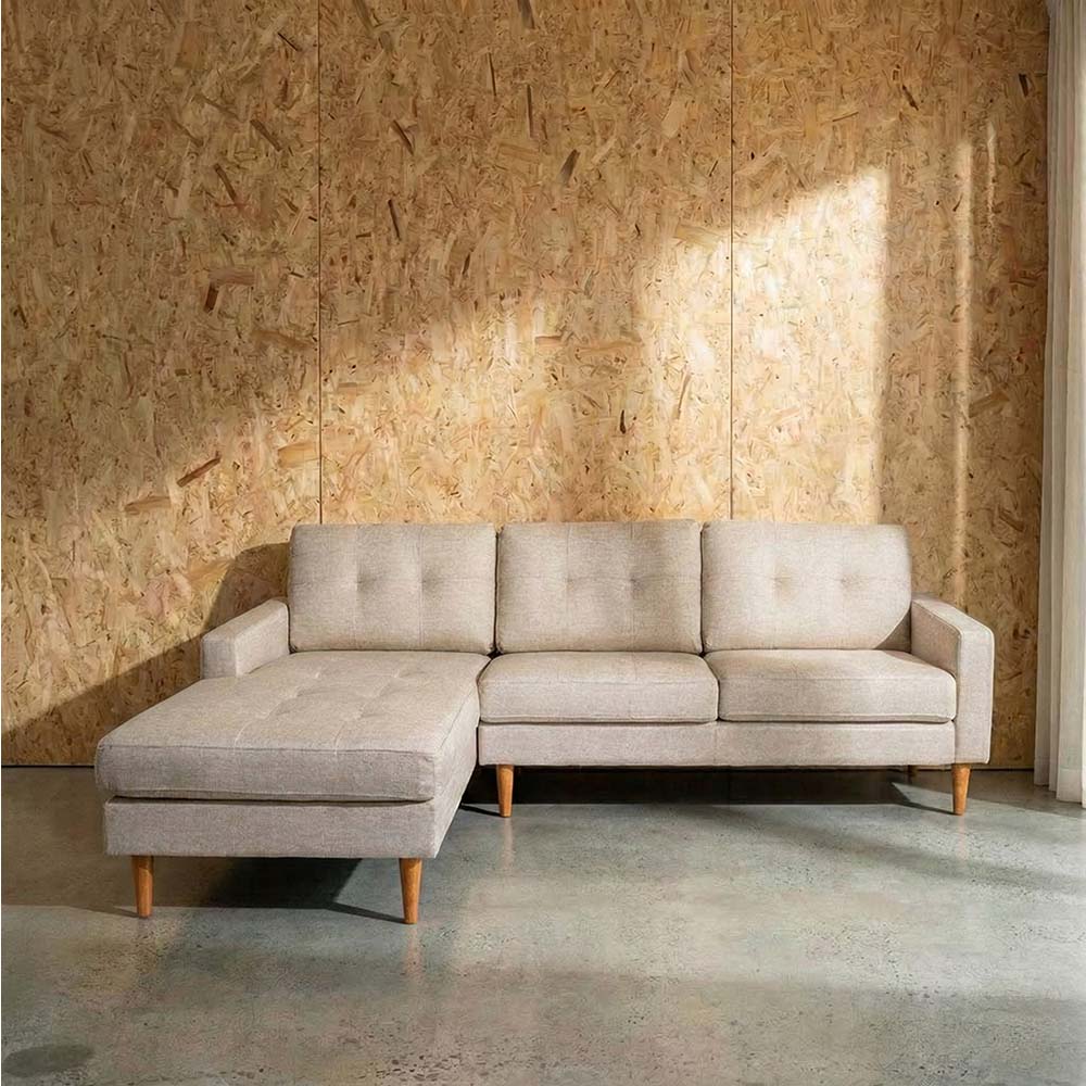 Classic Fabric Left Side Facing Chaise Lounge in Vogue Cream | The Drop